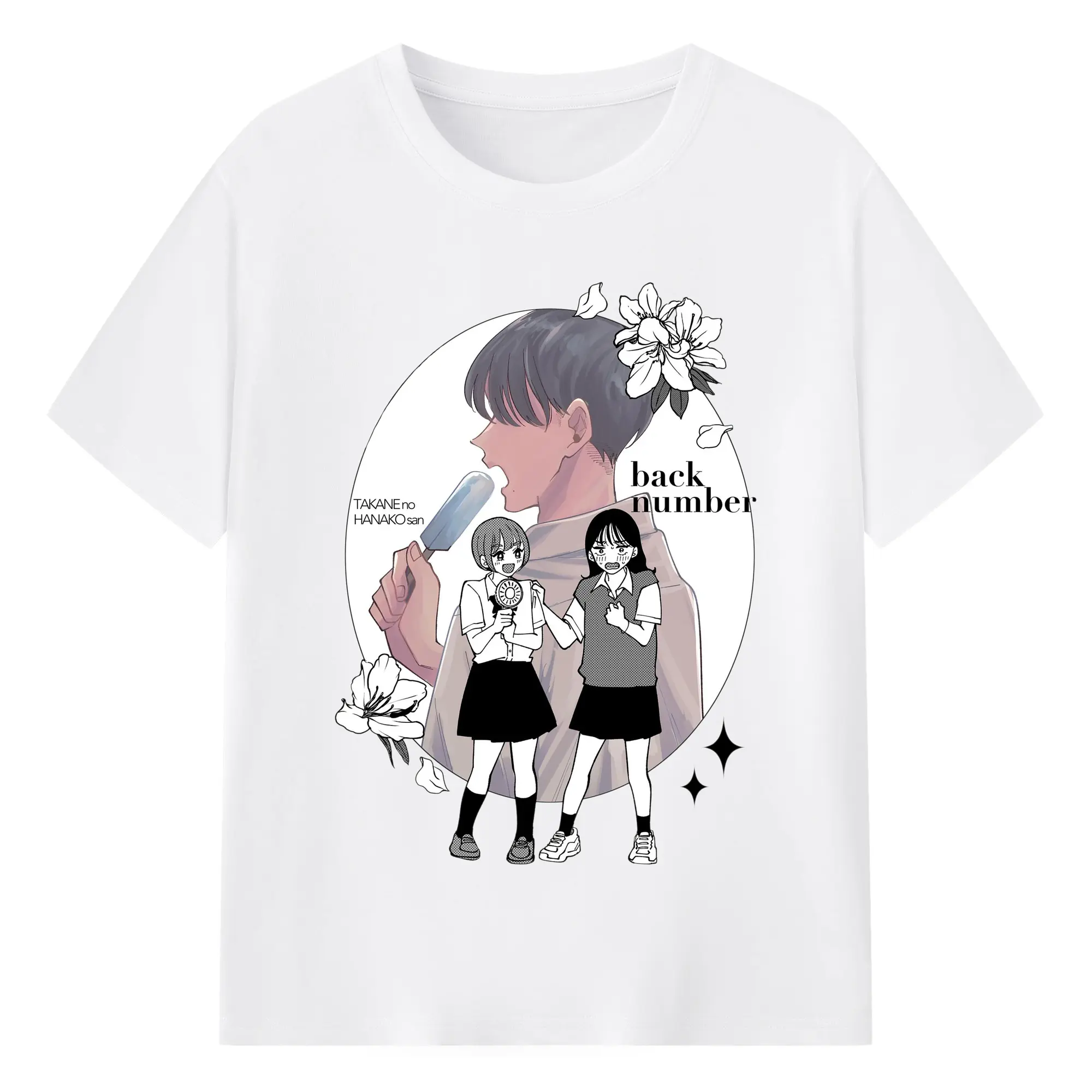 『霧尾ファンクラブ』× back numberコラボグッズ - 綿100％ 半袖Tシャツ ・ フロントプリント ・ 快適 通気性 ・ 日常使い 散歩 スポーツ用