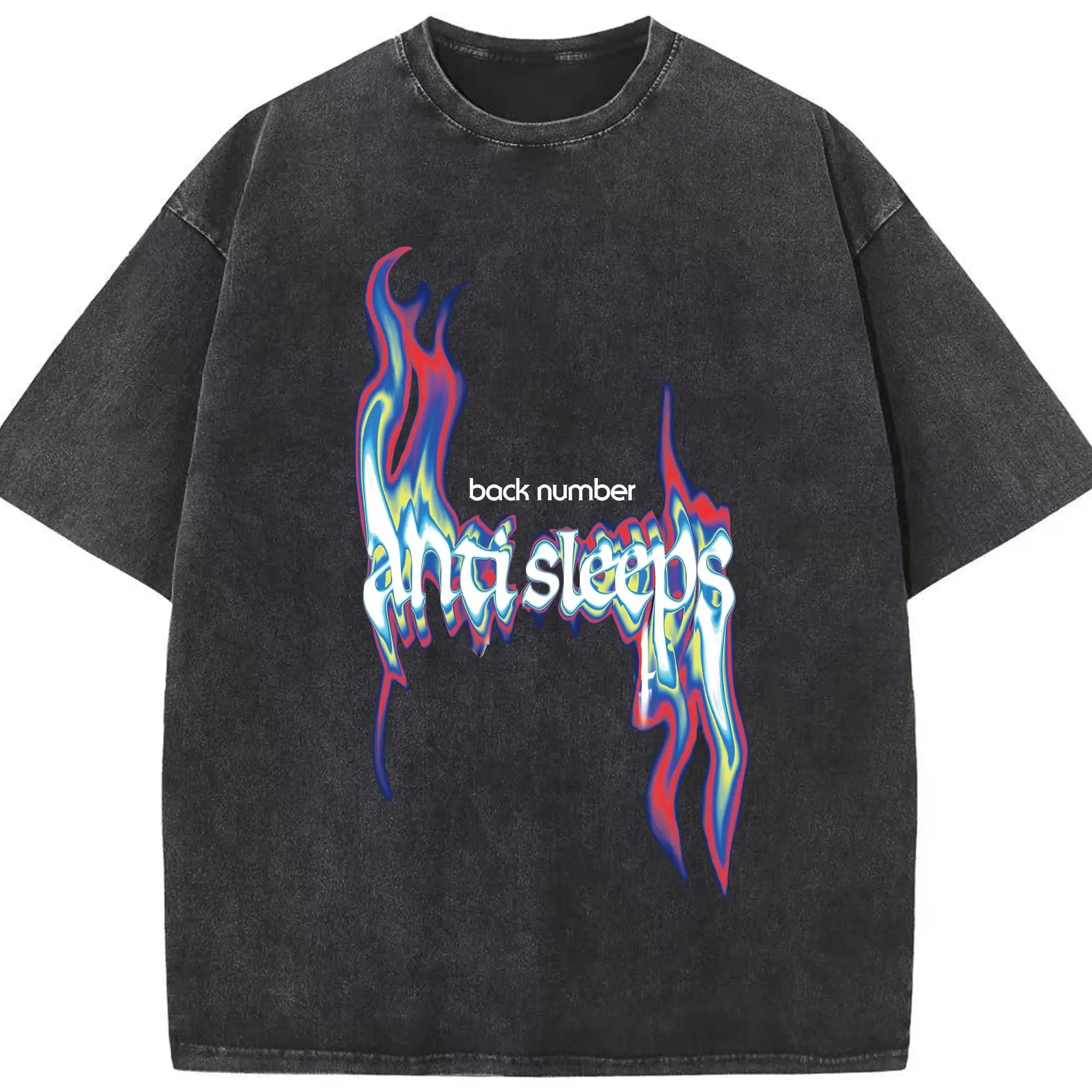 バックナンバ『“anti sleeps tour ”at SAITAMA SUPER ARENA』 - 綿100％ ヴィンテージ風 半袖Tシャツ ・ フロントプリント ・ 柔らか肌触り ・ 通気性 快適 ・ スポーツ カジュアル 外出用