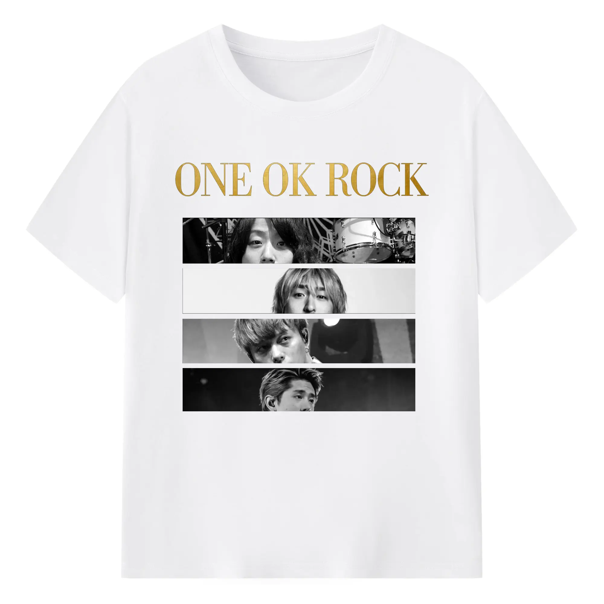 ワンオクロックファン限定 - 綿100％ 半袖Tシャツ ・ フロントプリント ・ 快適 通気性 ・ 日常使い 散歩 スポーツ用