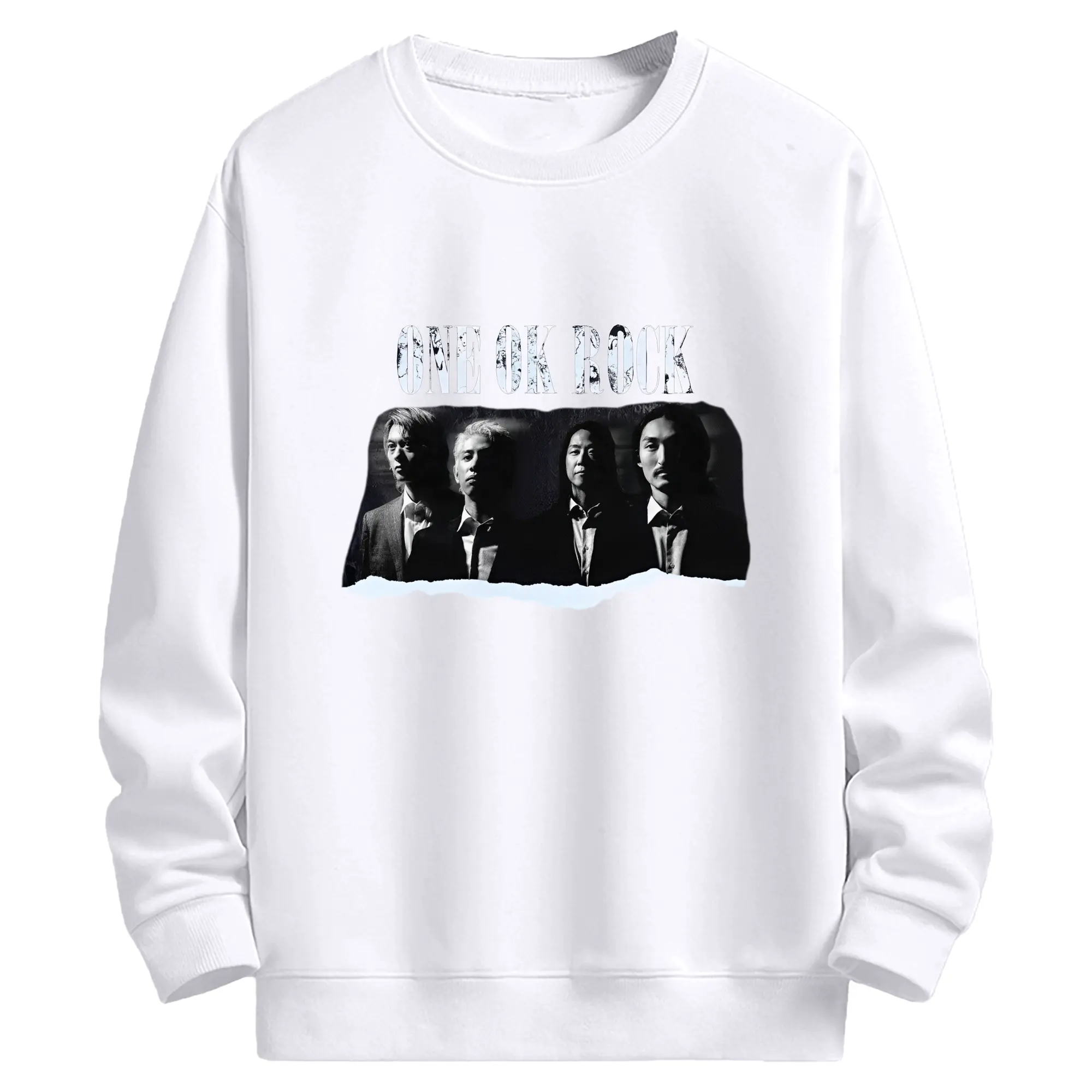 人気バンドワンオクロック - 高品質 クルーネック スウェット ・ コットン59％ ポリエステル41％ ・ ユニセックス 長袖 トレーナー ・ カジュアル デイリー スポーツ 散歩用