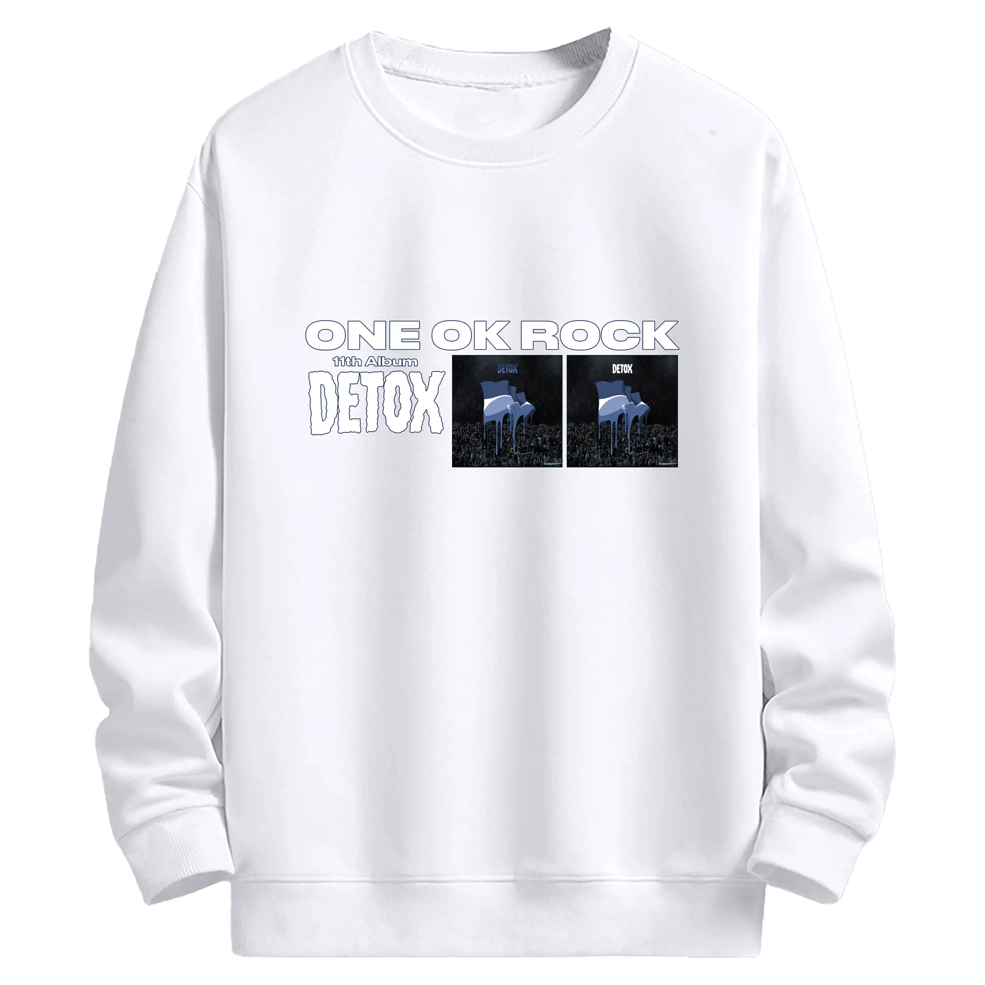 ONE OK ROCK 11th Album 「DETOX」 - 高品質 クルーネック スウェット ・ コットン59％ ポリエステル41％ ・ ユニセックス 長袖 トレーナー ・ カジュアル デイリー スポーツ 散歩用