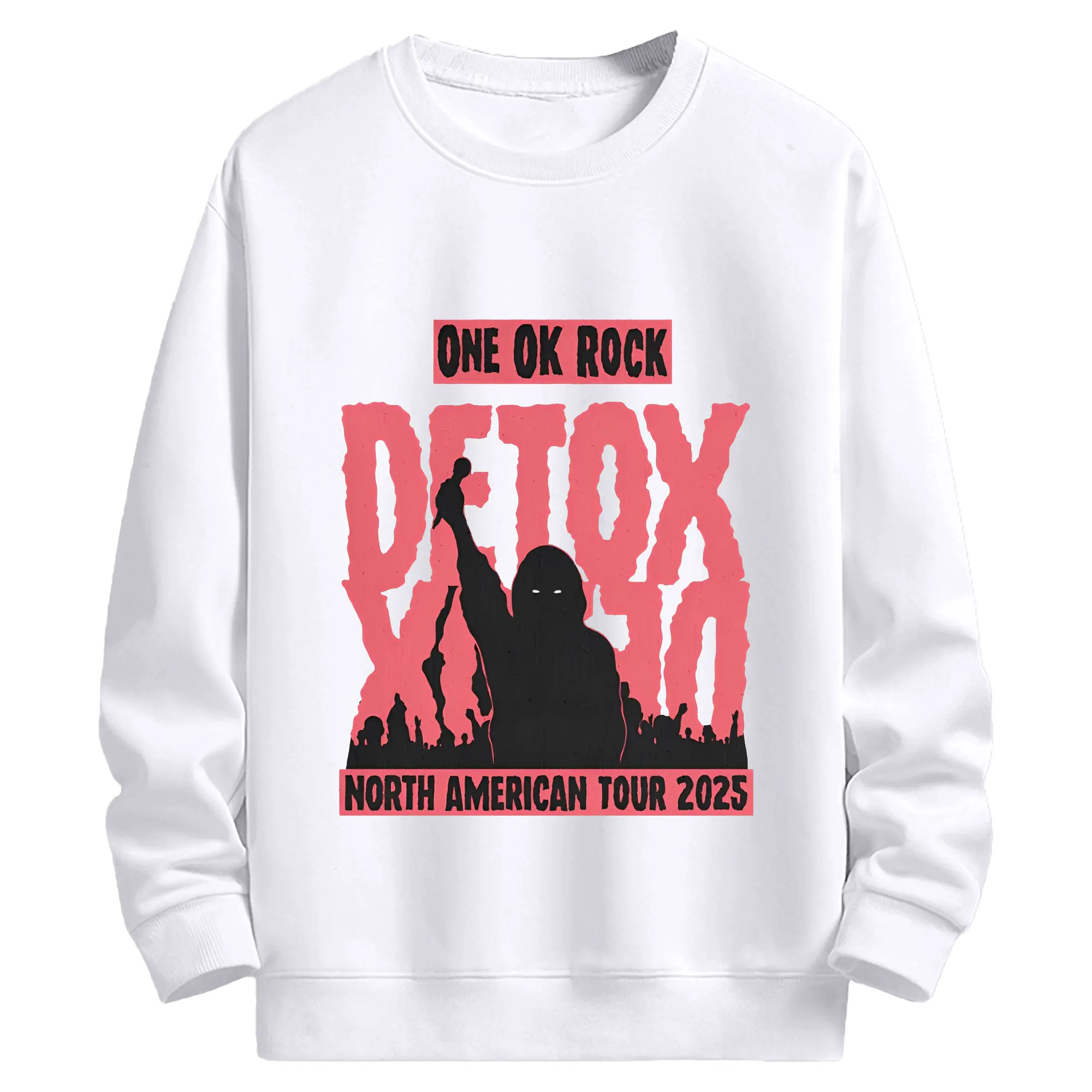 ONE OK 「DETOX」ROCKNORTH AMERICAN TOUR 2025 - 高品質 クルーネック スウェット ・ コットン59％ ポリエステル41％ ・ ユニセックス 長袖 トレーナー ・ カジュアル デイリー スポーツ 散歩用
