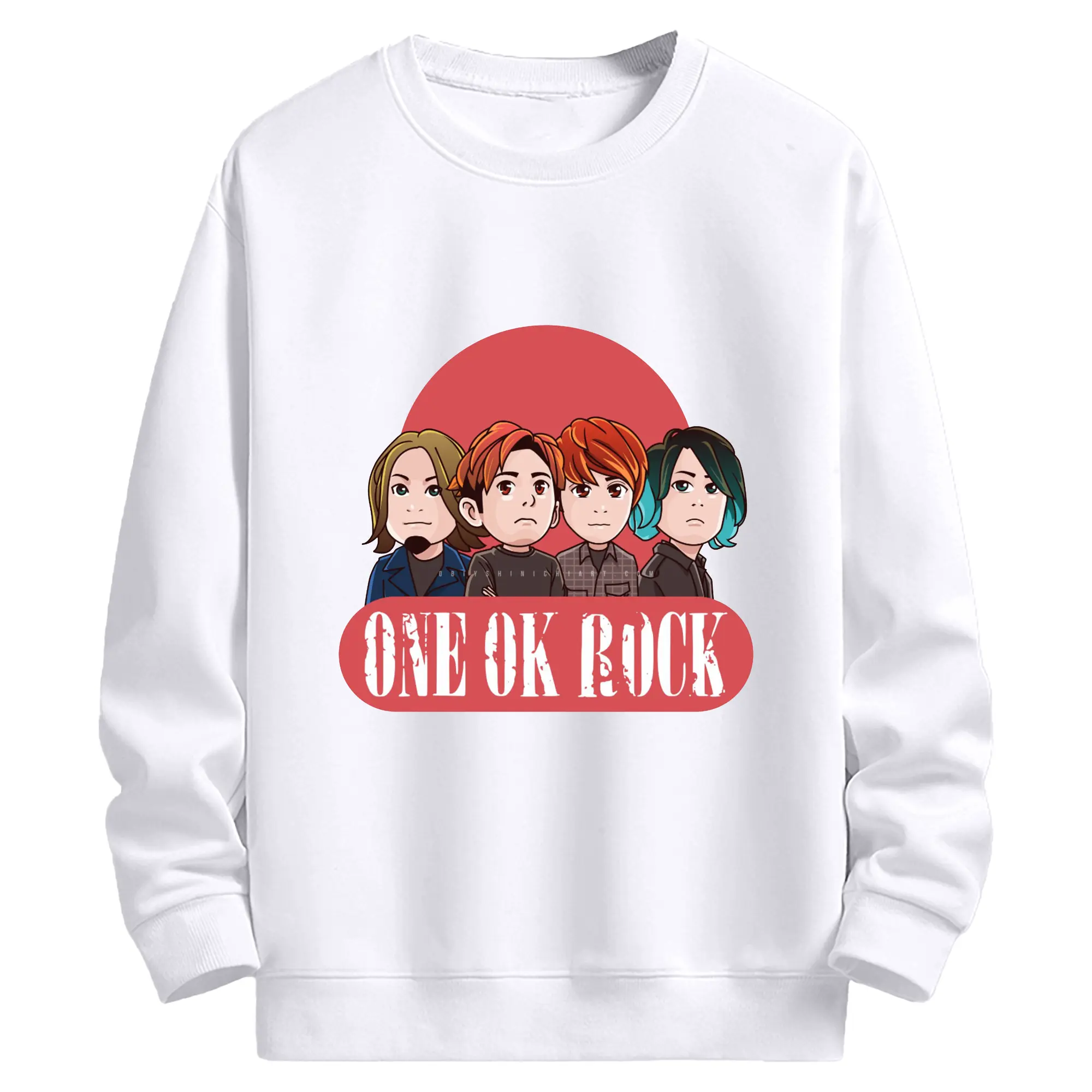 ワンオクロックカートゥーン - 高品質 クルーネック スウェット ・ コットン59％ ポリエステル41％ ・ ユニセックス 長袖 トレーナー ・ カジュアル デイリー スポーツ 散歩用