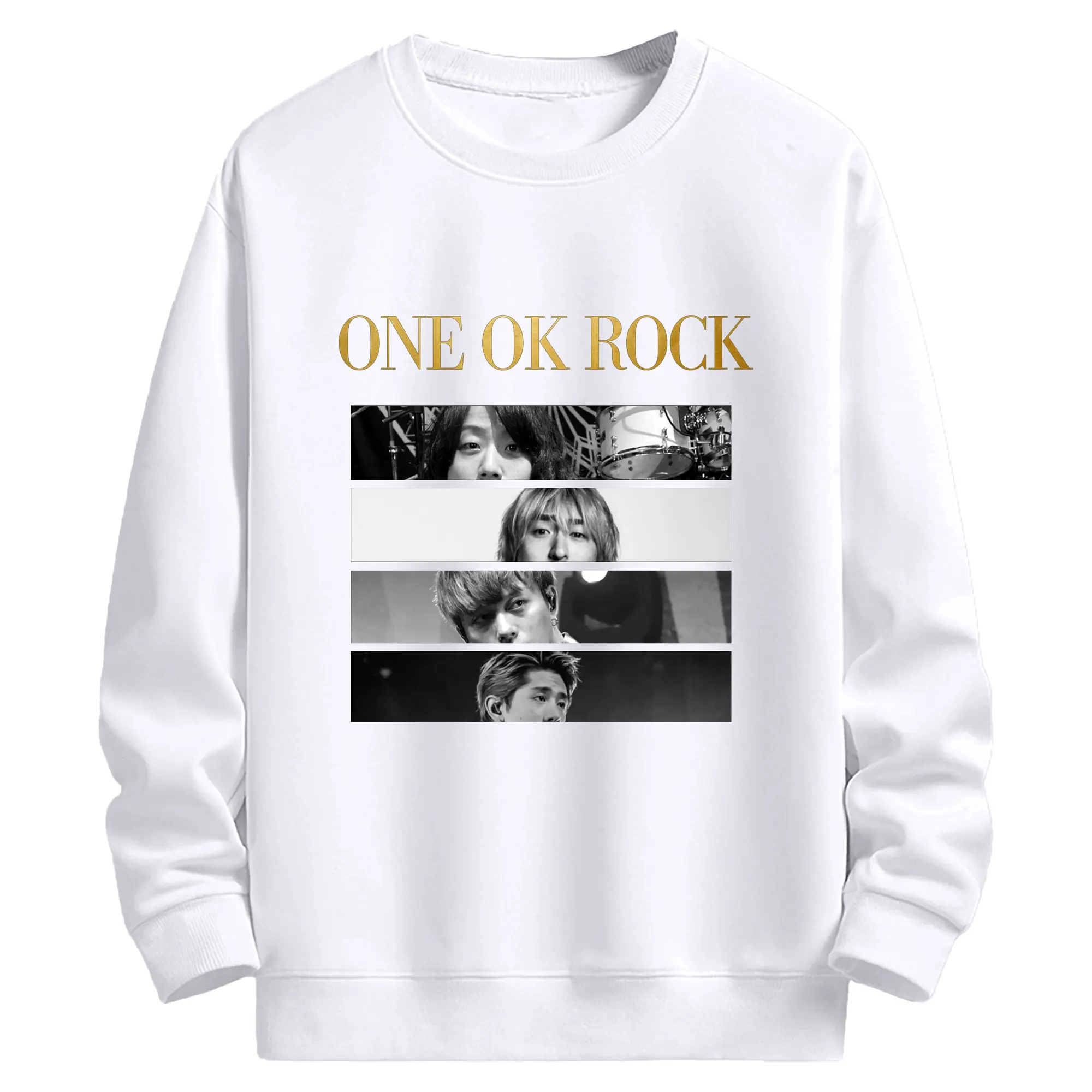 ワンオクロックファン限定 - 高品質 クルーネック スウェット ・ コットン59％ ポリエステル41％ ・ ユニセックス 長袖 トレーナー ・ カジュアル デイリー スポーツ 散歩用