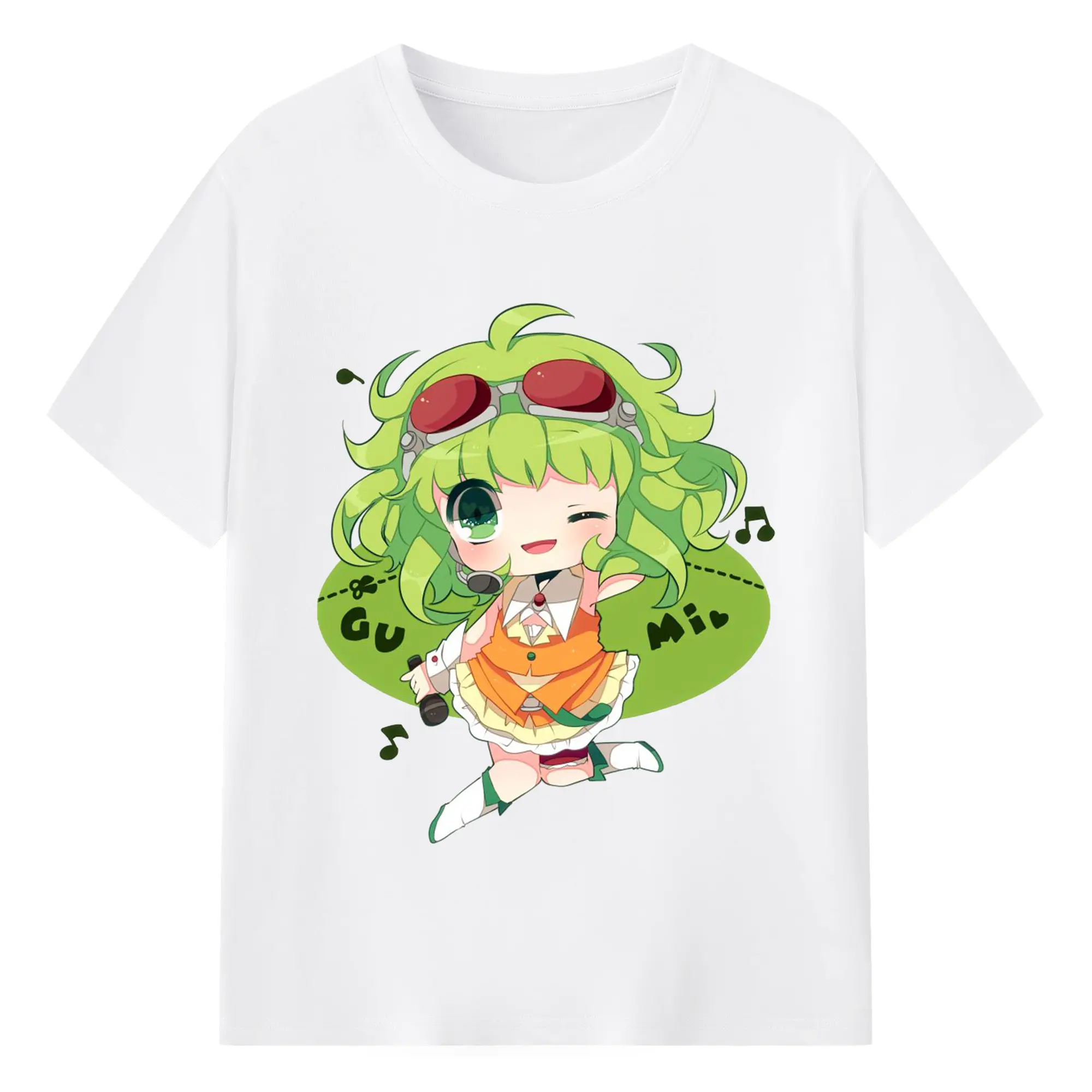 かわいいバーチャル歌手GUMI - 綿100％ 半袖Tシャツ ・ フロントプリント ・ 快適 通気性 ・ 日常使い 散歩 スポーツ用