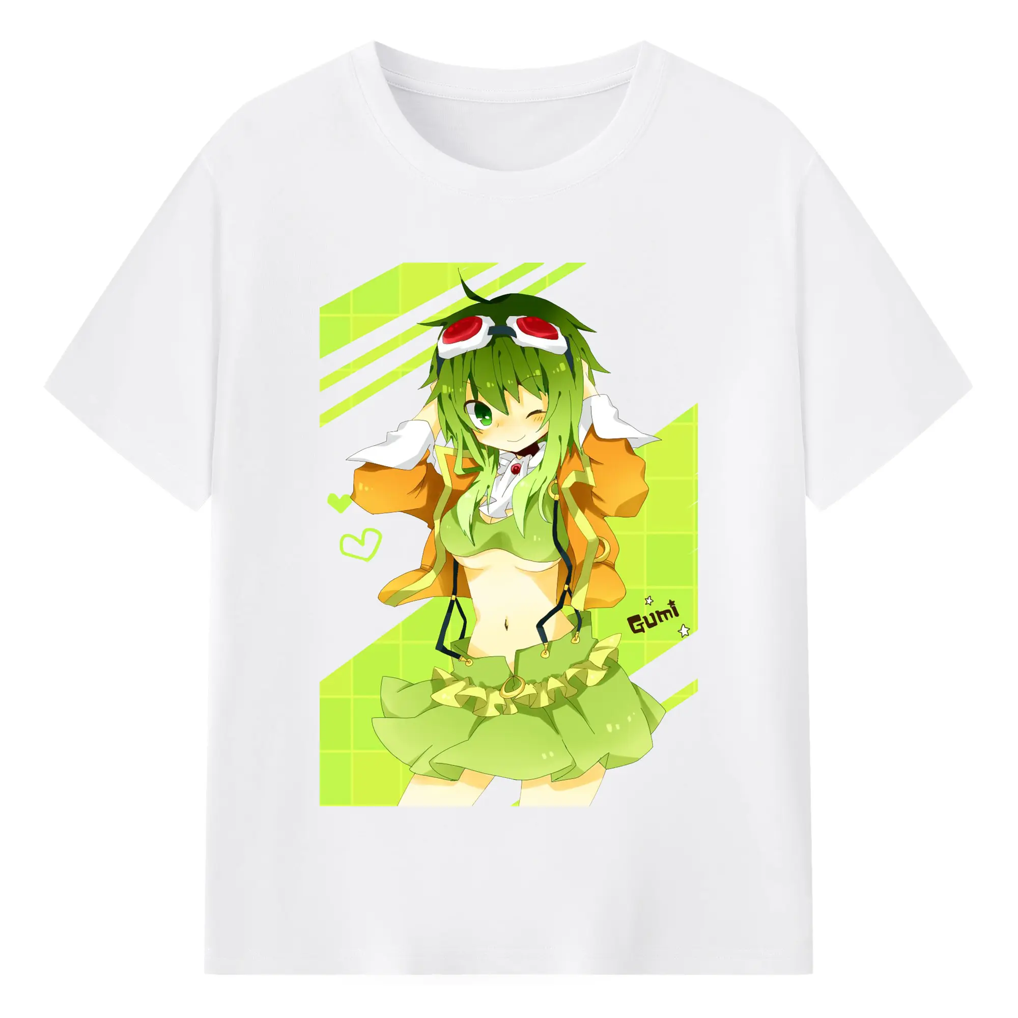 バーチャルアイドル GUMI - 綿100％ 半袖Tシャツ ・ フロントプリント ・ 快適 通気性 ・ 日常使い 散歩 スポーツ用