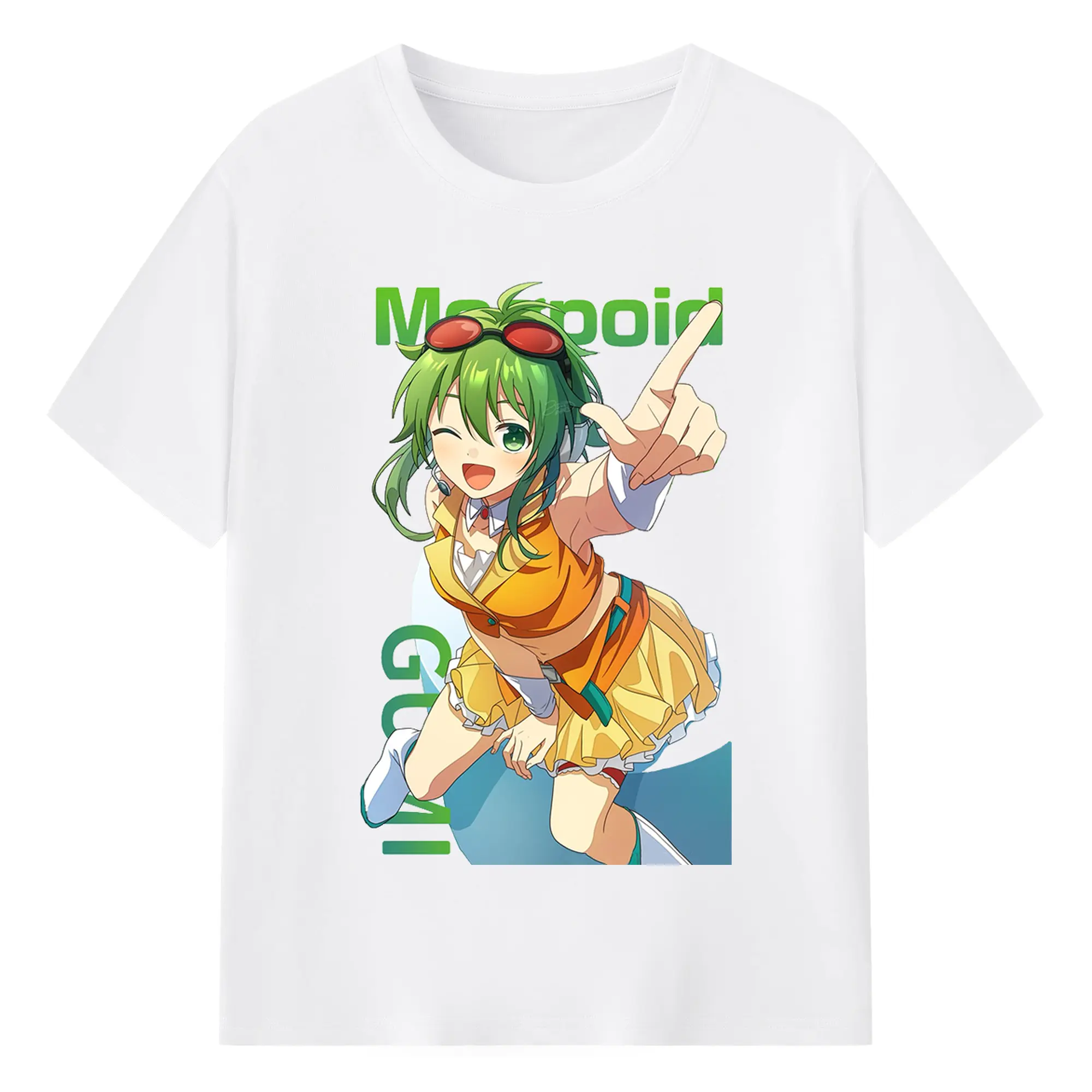 MEGPOID GUMI - 綿100％ 半袖Tシャツ ・ フロントプリント ・ 快適 通気性 ・ 日常使い 散歩 スポーツ用