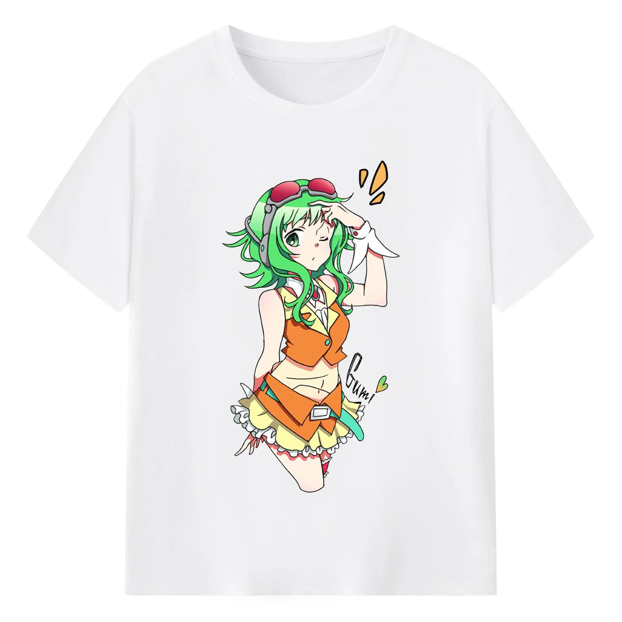 バーチャル歌手GUMI - 綿100％ 半袖Tシャツ ・ フロントプリント ・ 快適 通気性 ・ 日常使い 散歩 スポーツ用