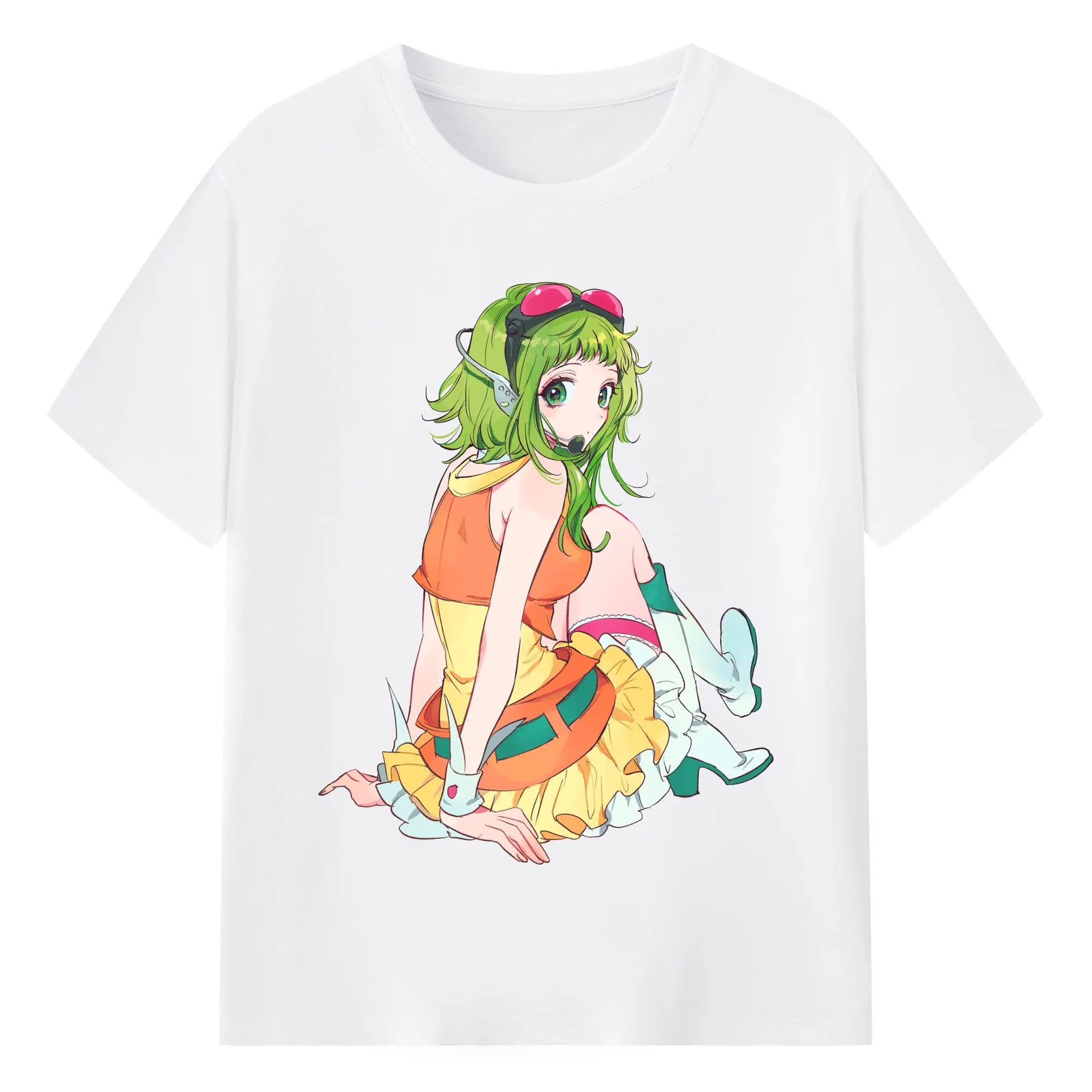 人気バーチャル歌手GUMI - 綿100％ 半袖Tシャツ ・ フロントプリント ・ 快適 通気性 ・ 日常使い 散歩 スポーツ用