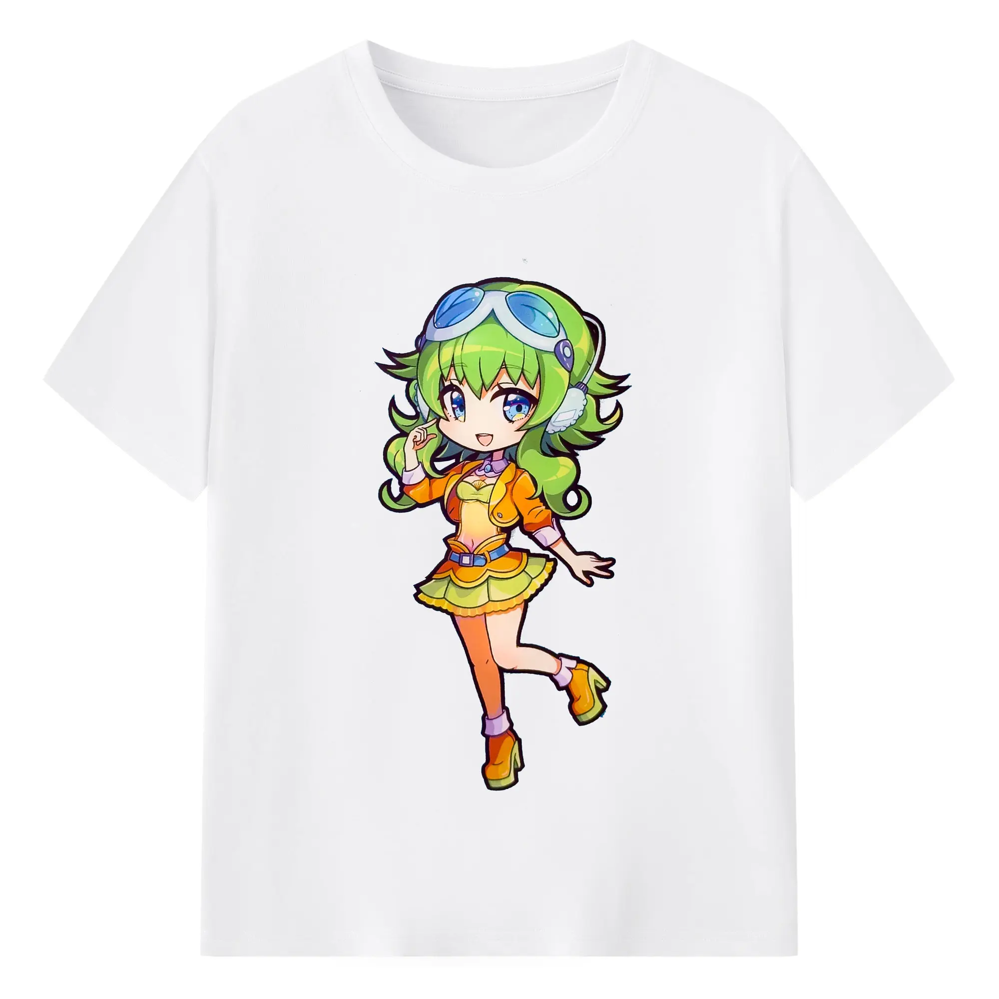 Megpoid GUMI メグッポイドグミ - 綿100％ 半袖Tシャツ ・ フロントプリント ・ 快適 通気性 ・ 日常使い 散歩 スポーツ用