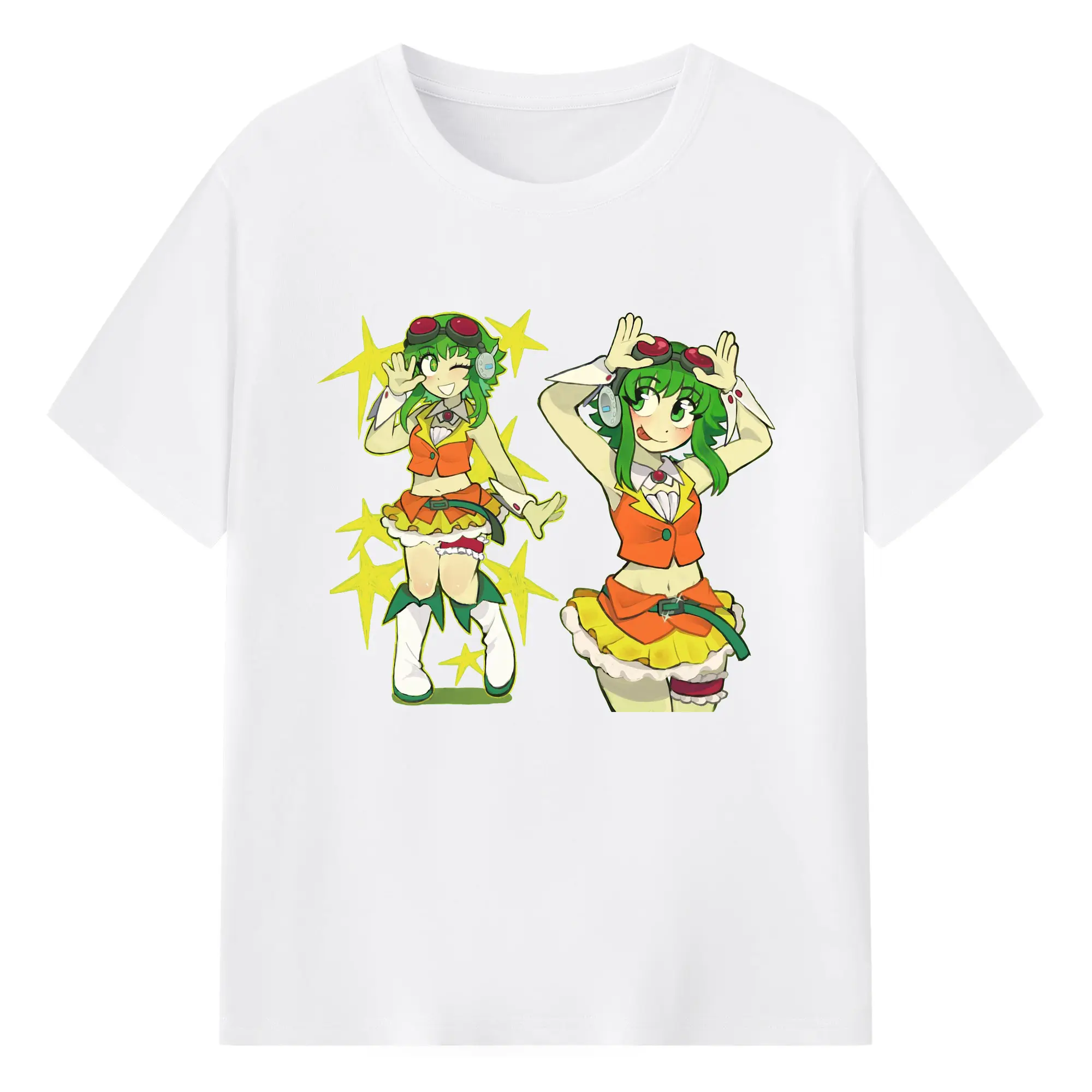 人気バーチャル歌手GUMIファン専用 - 綿100％ 半袖Tシャツ ・ フロントプリント ・ 快適 通気性 ・ 日常使い 散歩 スポーツ用