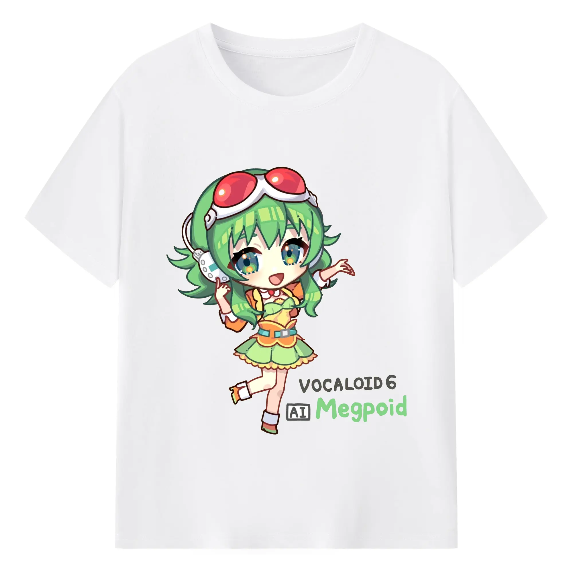 GUMI VOCALOID6 AI Megpoid - 綿100％ 半袖Tシャツ ・ フロントプリント ・ 快適 通気性 ・ 日常使い 散歩 スポーツ用