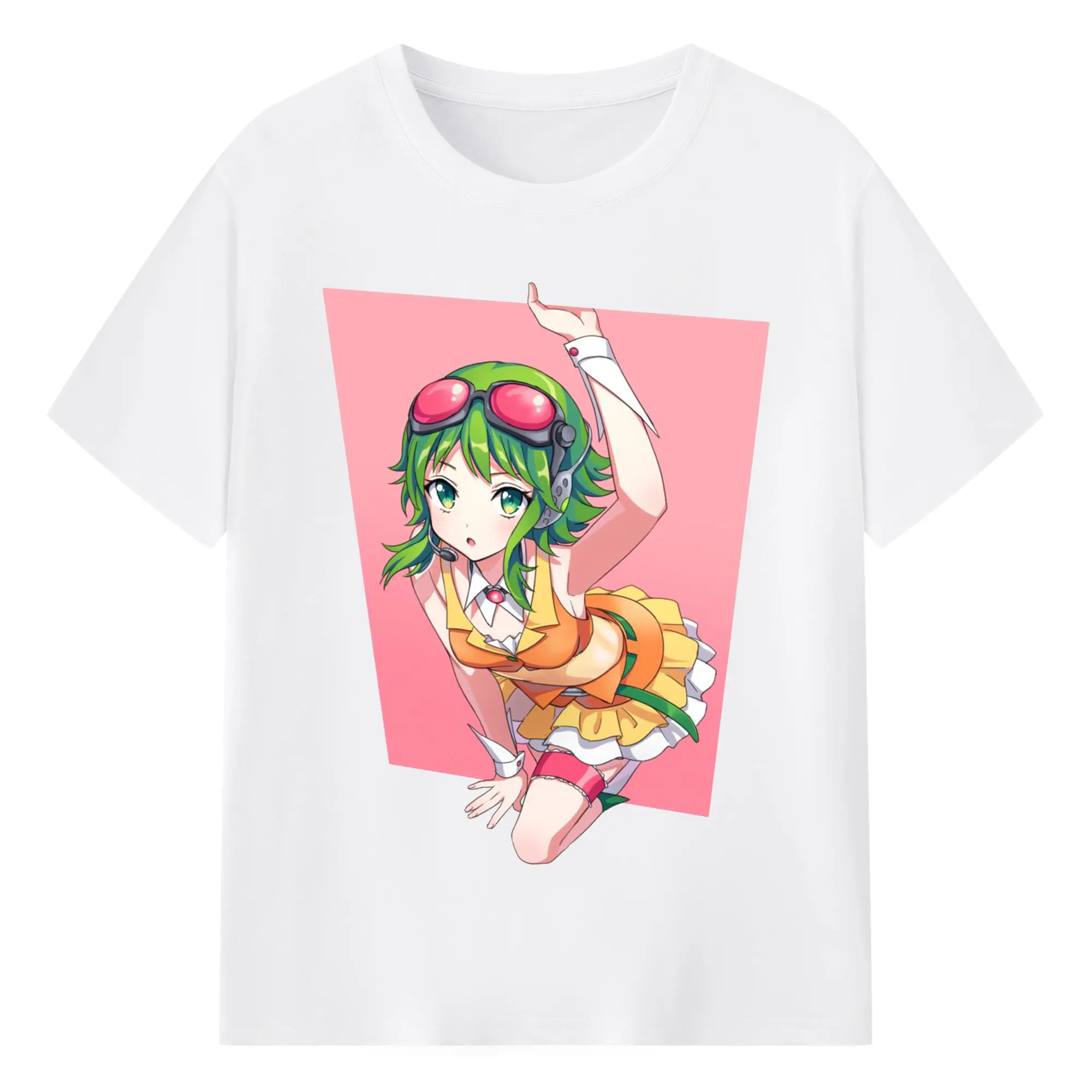 GUMI バーチャルアイドル - 綿100％ 半袖Tシャツ ・ フロントプリント ・ 快適 通気性 ・ 日常使い 散歩 スポーツ用