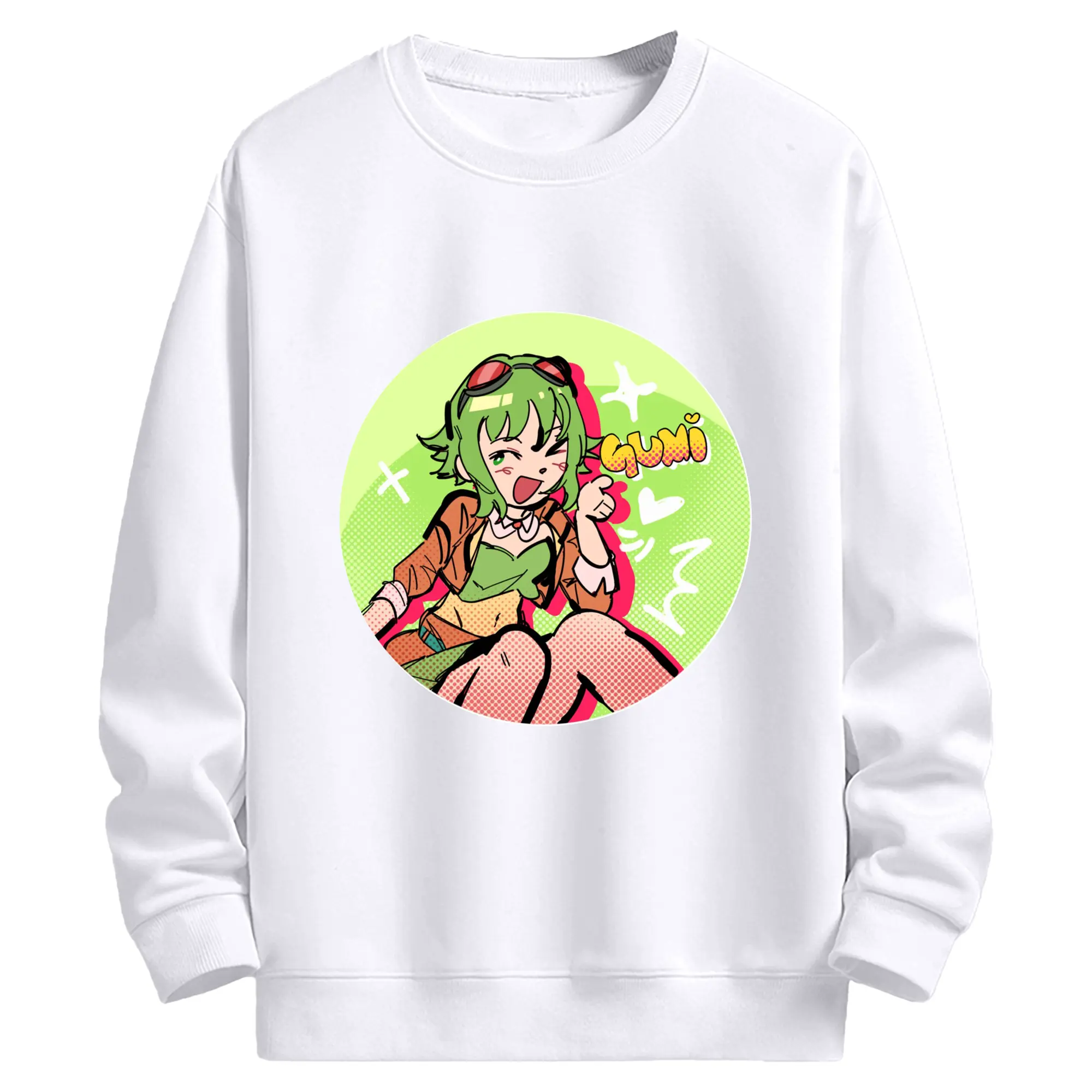 GUMI  VOCALOID - 高品質 クルーネック スウェット ・ コットン59％ ポリエステル41％ ・ ユニセックス 長袖 トレーナー ・ カジュアル デイリー スポーツ 散歩用