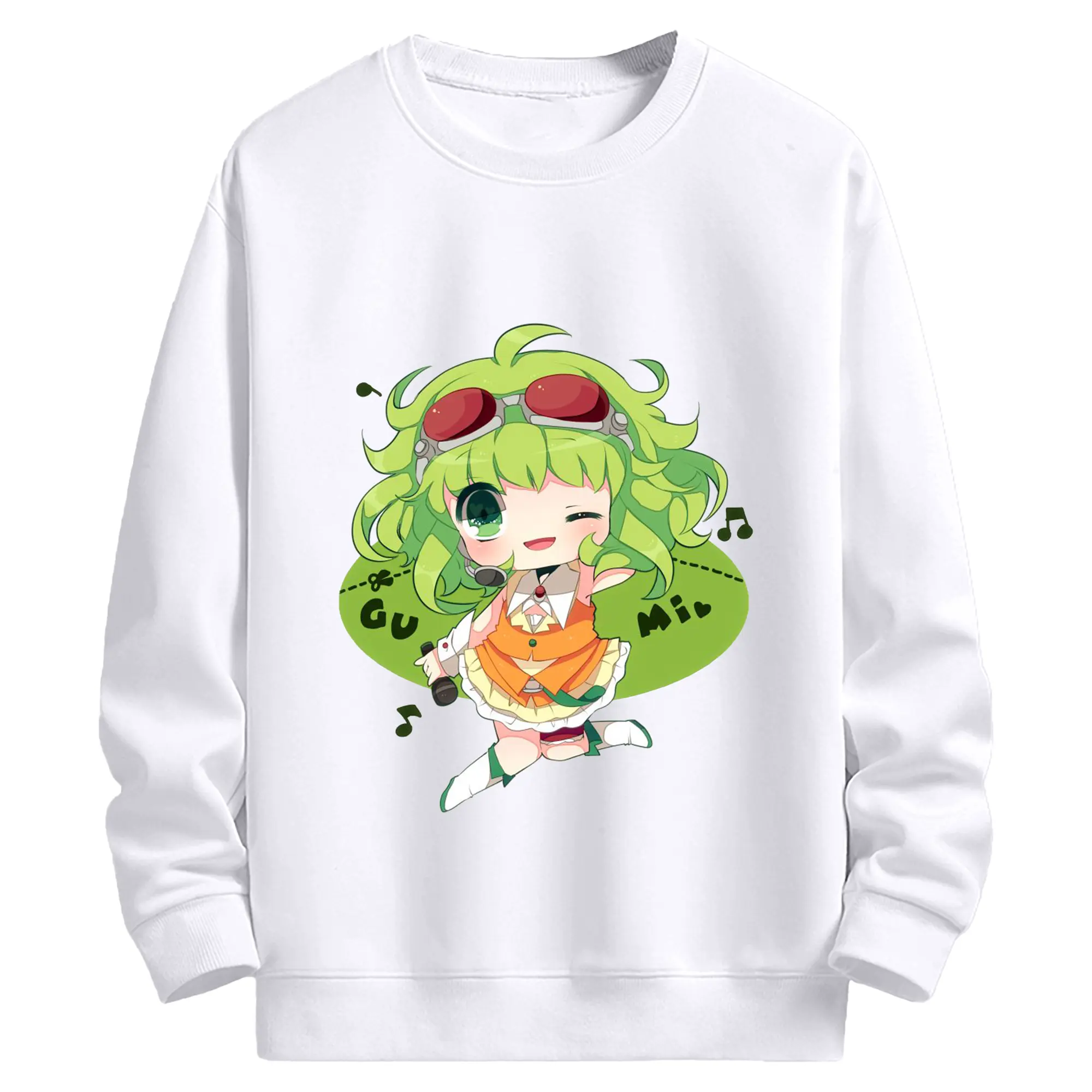 かわいいバーチャル歌手GUMI - 高品質 クルーネック スウェット ・ コットン59％ ポリエステル41％ ・ ユニセックス 長袖 トレーナー ・ カジュアル デイリー スポーツ 散歩用