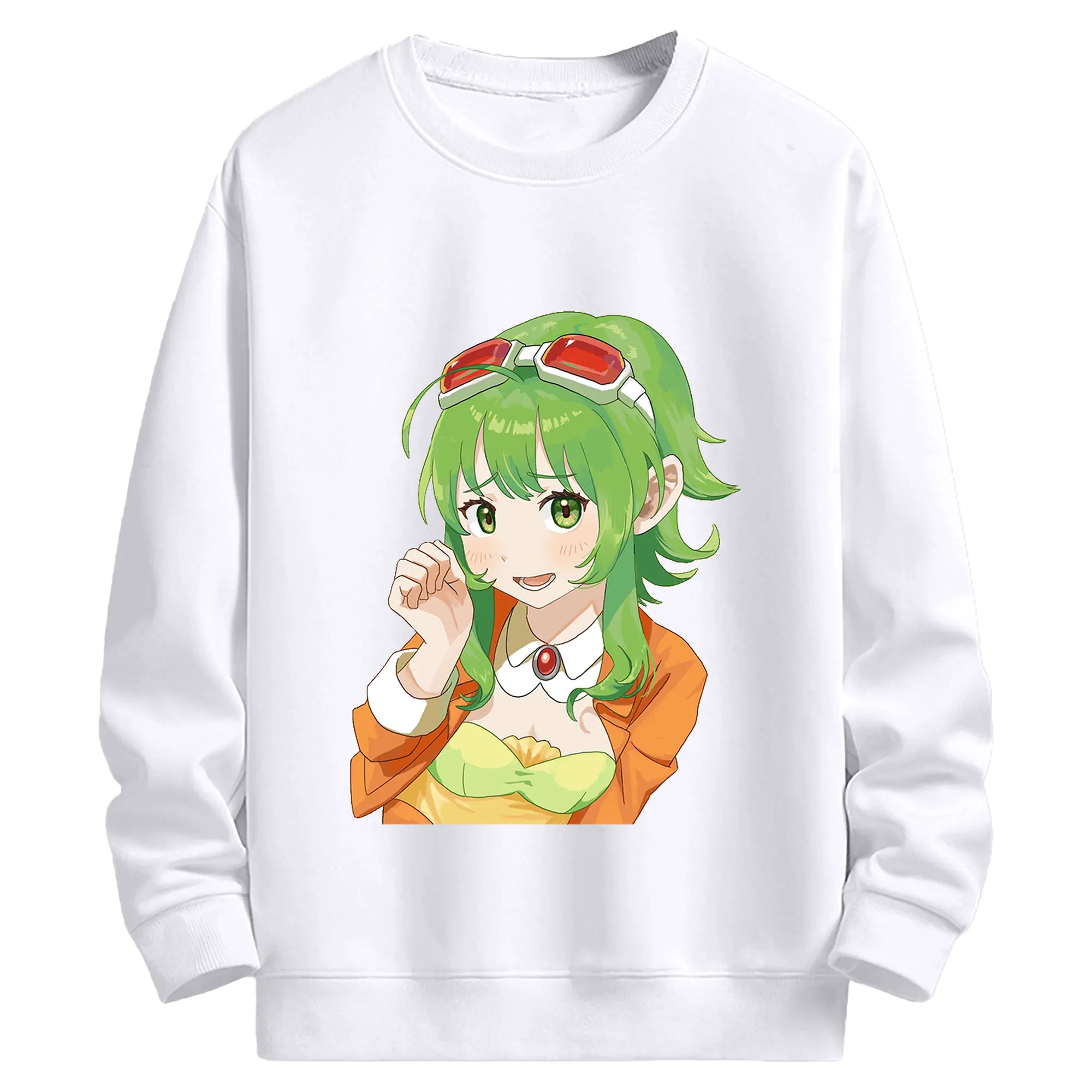 GUMI Megpoidバーチャルアイドル - 高品質 クルーネック スウェット ・ コットン59％ ポリエステル41％ ・ ユニセックス 長袖 トレーナー ・ カジュアル デイリー スポーツ 散歩用