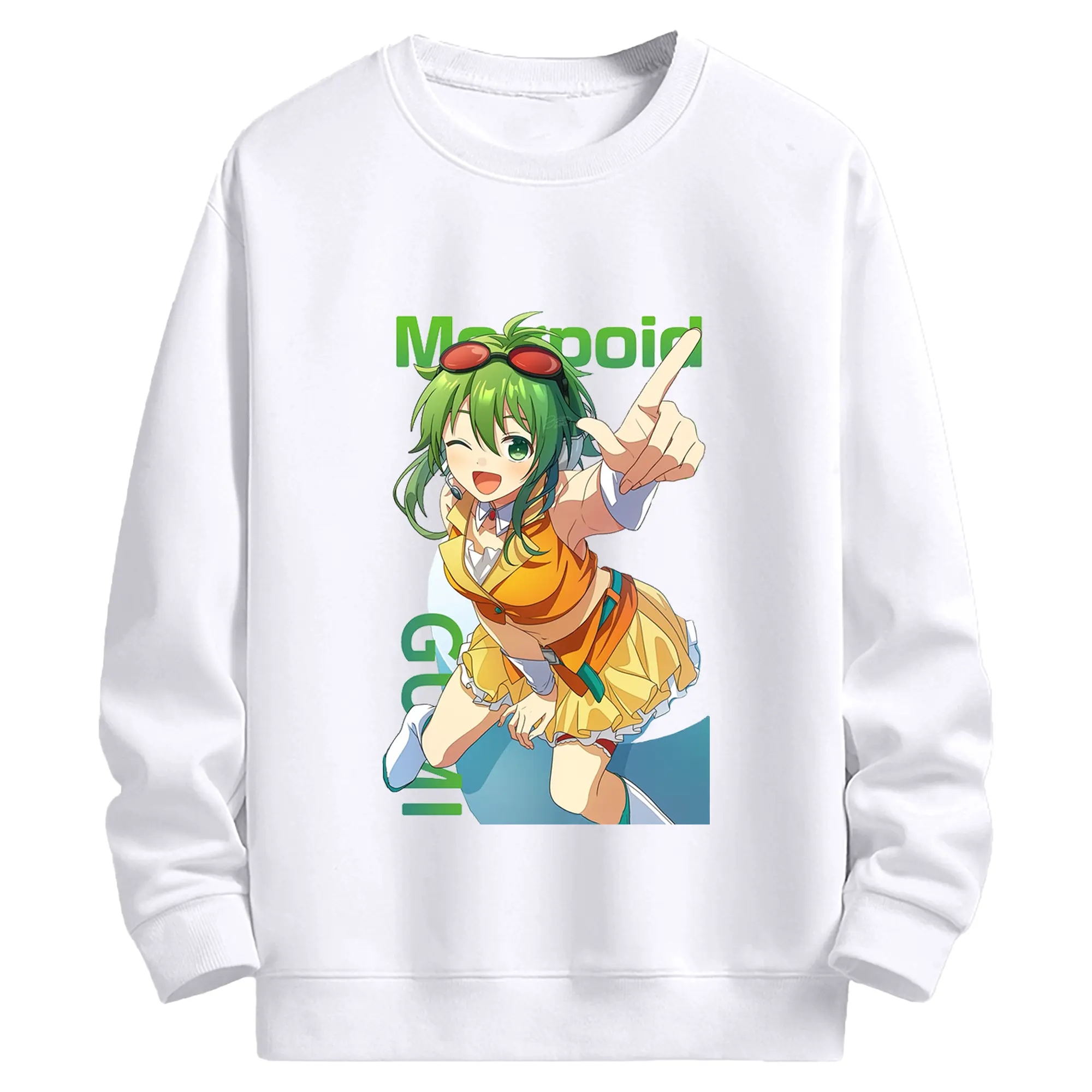 MEGPOID GUMI - 高品質 クルーネック スウェット ・ コットン59％ ポリエステル41％ ・ ユニセックス 長袖 トレーナー ・ カジュアル デイリー スポーツ 散歩用