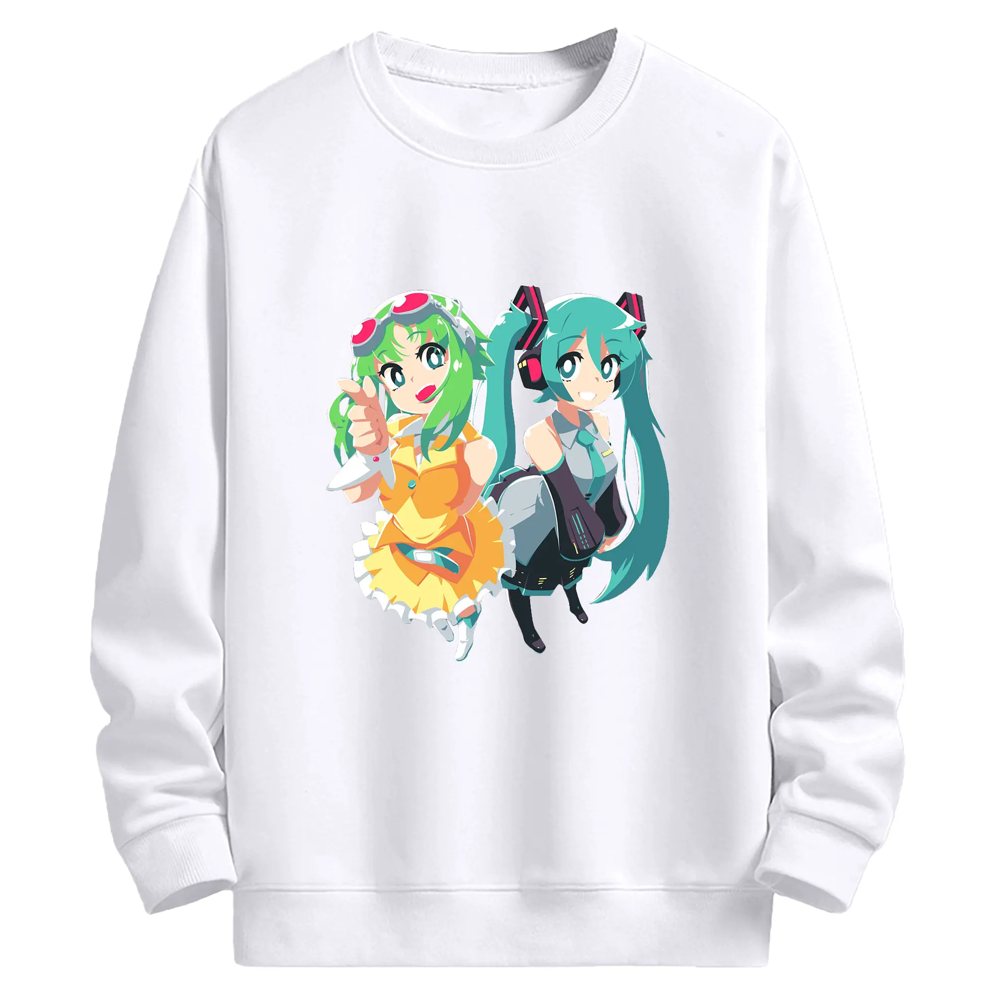 Megpoid GUMI Hatsune Miku - 高品質 クルーネック スウェット ・ コットン59％ ポリエステル41％ ・ ユニセックス 長袖 トレーナー ・ カジュアル デイリー スポーツ 散歩用