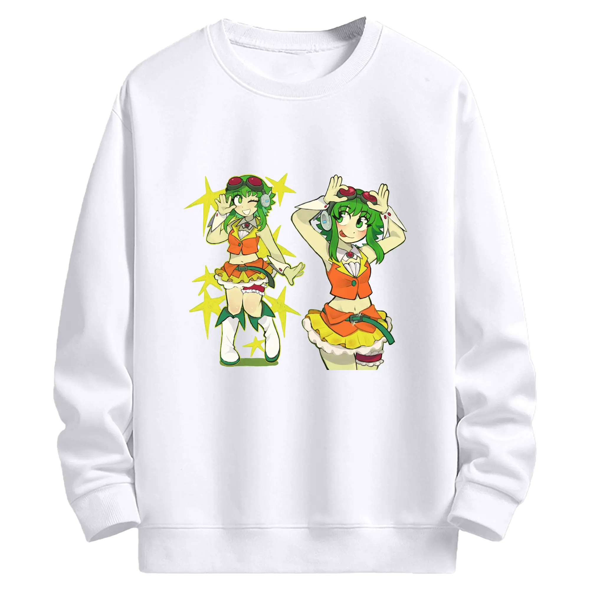 人気バーチャル歌手GUMIファン専用 - 高品質 クルーネック スウェット ・ コットン59％ ポリエステル41％ ・ ユニセックス 長袖 トレーナー ・ カジュアル デイリー スポーツ 散歩用