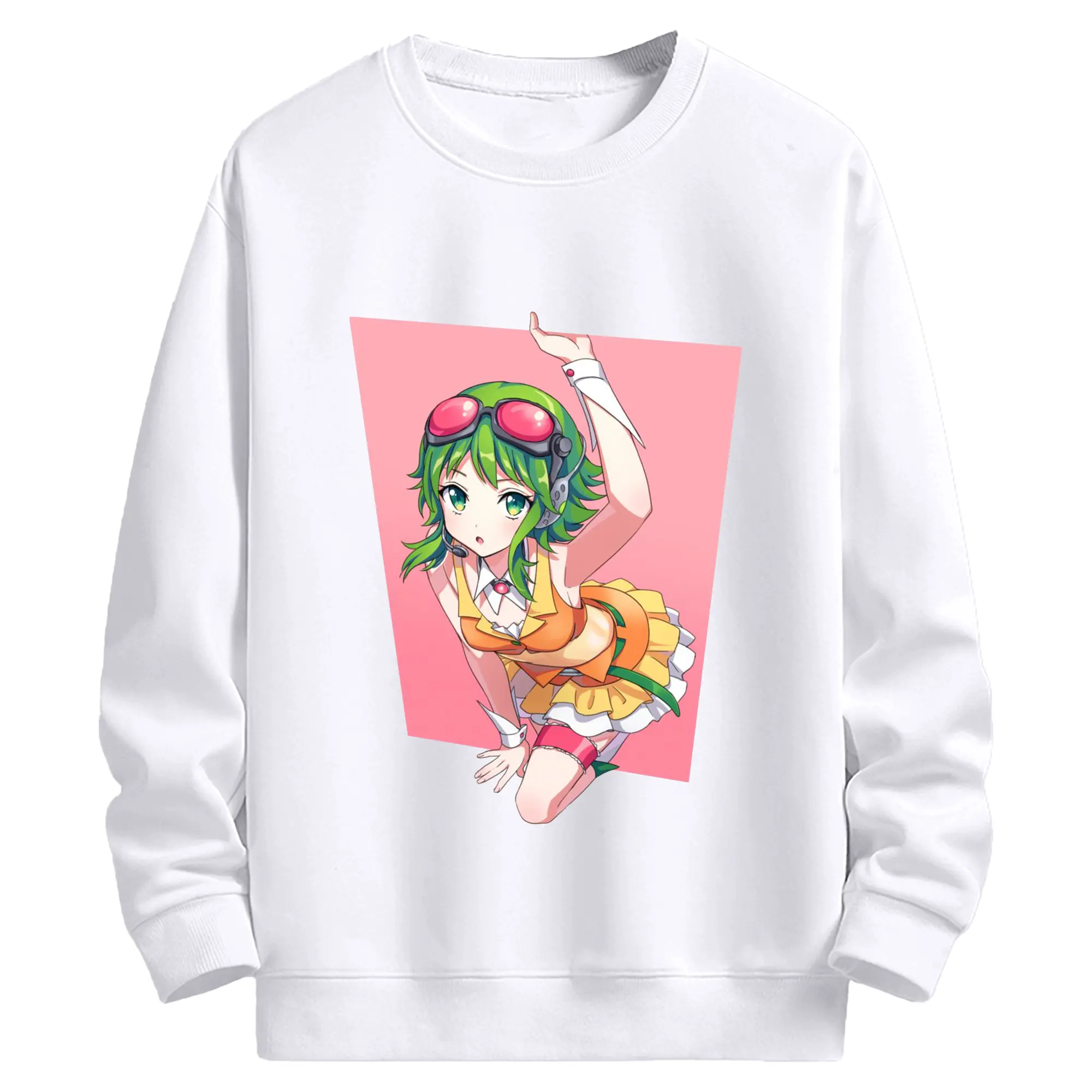 GUMI バーチャルアイドル - 高品質 クルーネック スウェット ・ コットン59％ ポリエステル41％ ・ ユニセックス 長袖 トレーナー ・ カジュアル デイリー スポーツ 散歩用