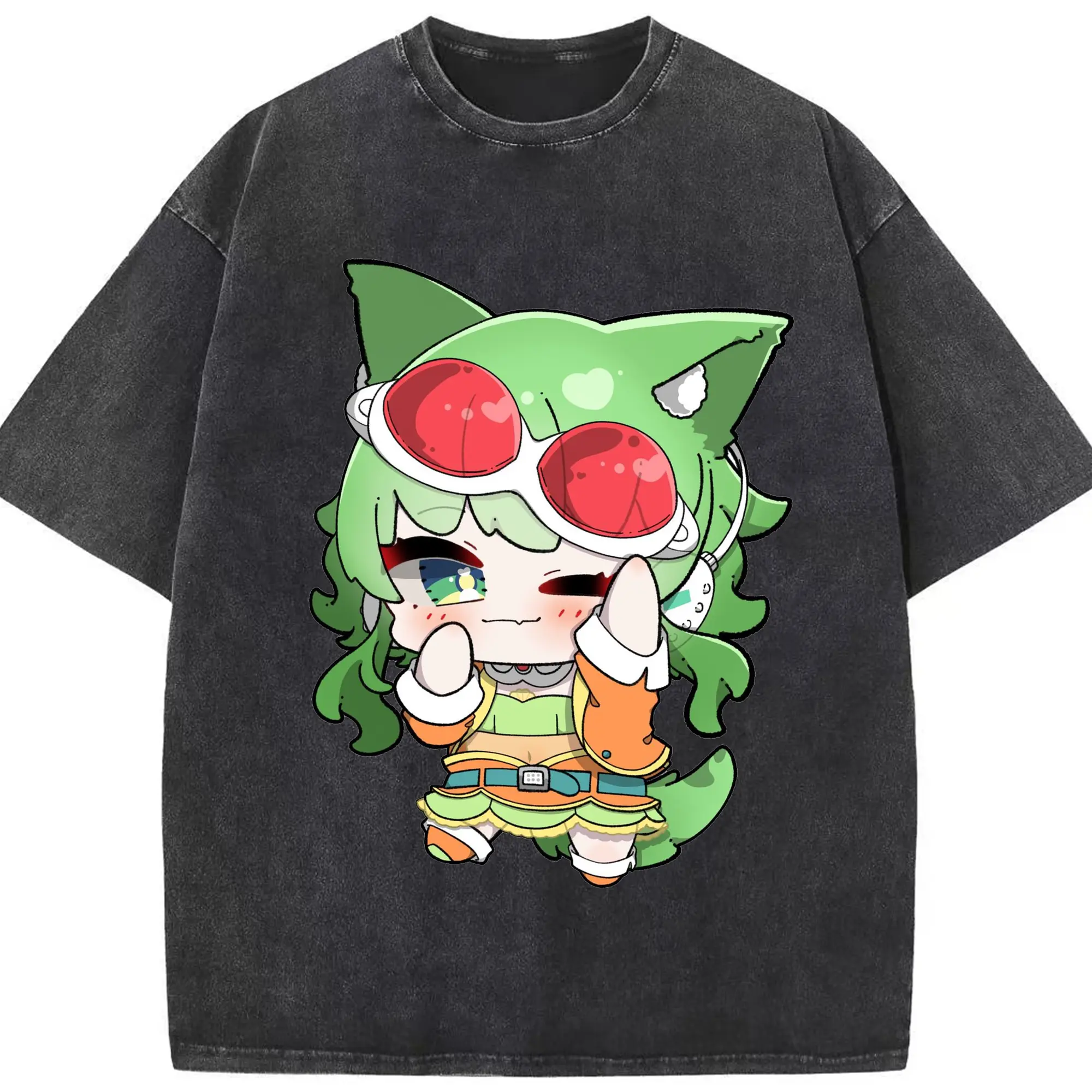 グミMegpoid GUMI - 綿100％ ヴィンテージ風 半袖Tシャツ ・ フロントプリント ・ 柔らか肌触り ・ 通気性 快適 ・ スポーツ カジュアル 外出用