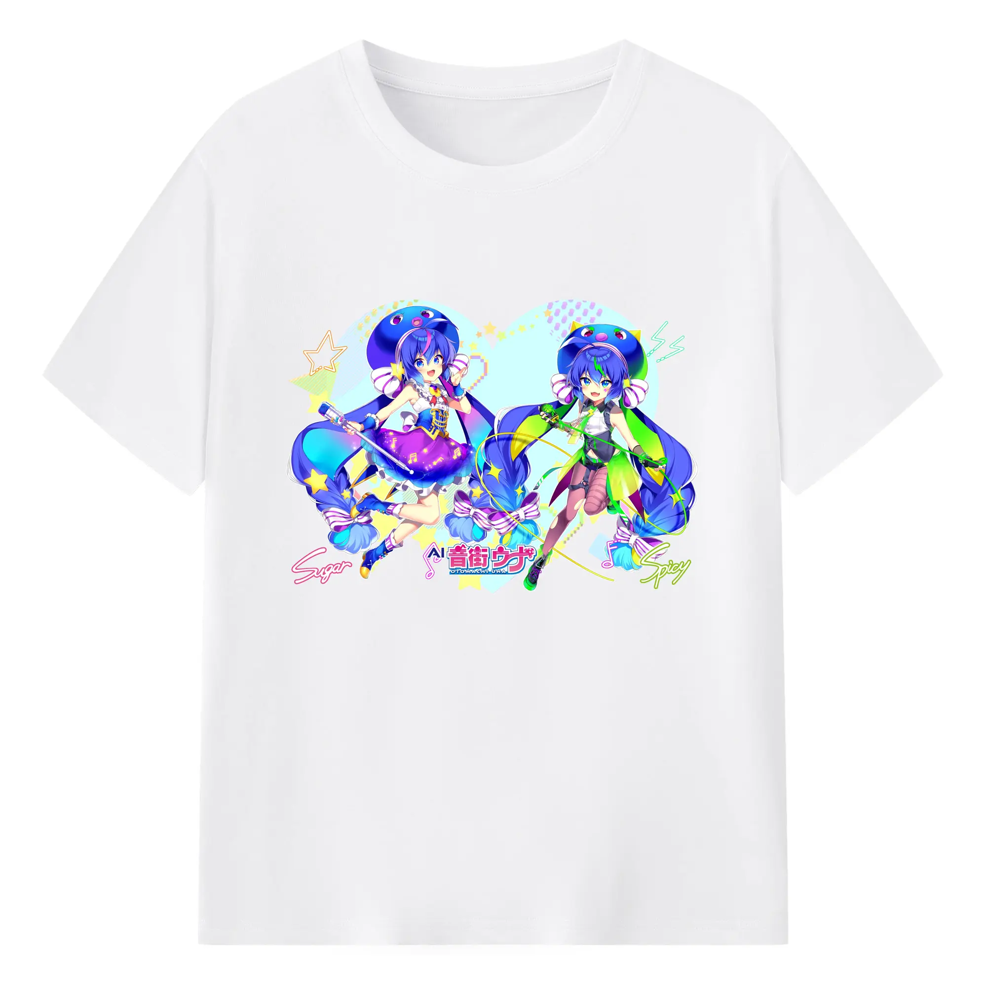 音街ウナOtomachi Una Suga Spicyr - 綿100％ 半袖Tシャツ ・ フロントプリント ・ 快適 通気性 ・ 日常使い 散歩 スポーツ用