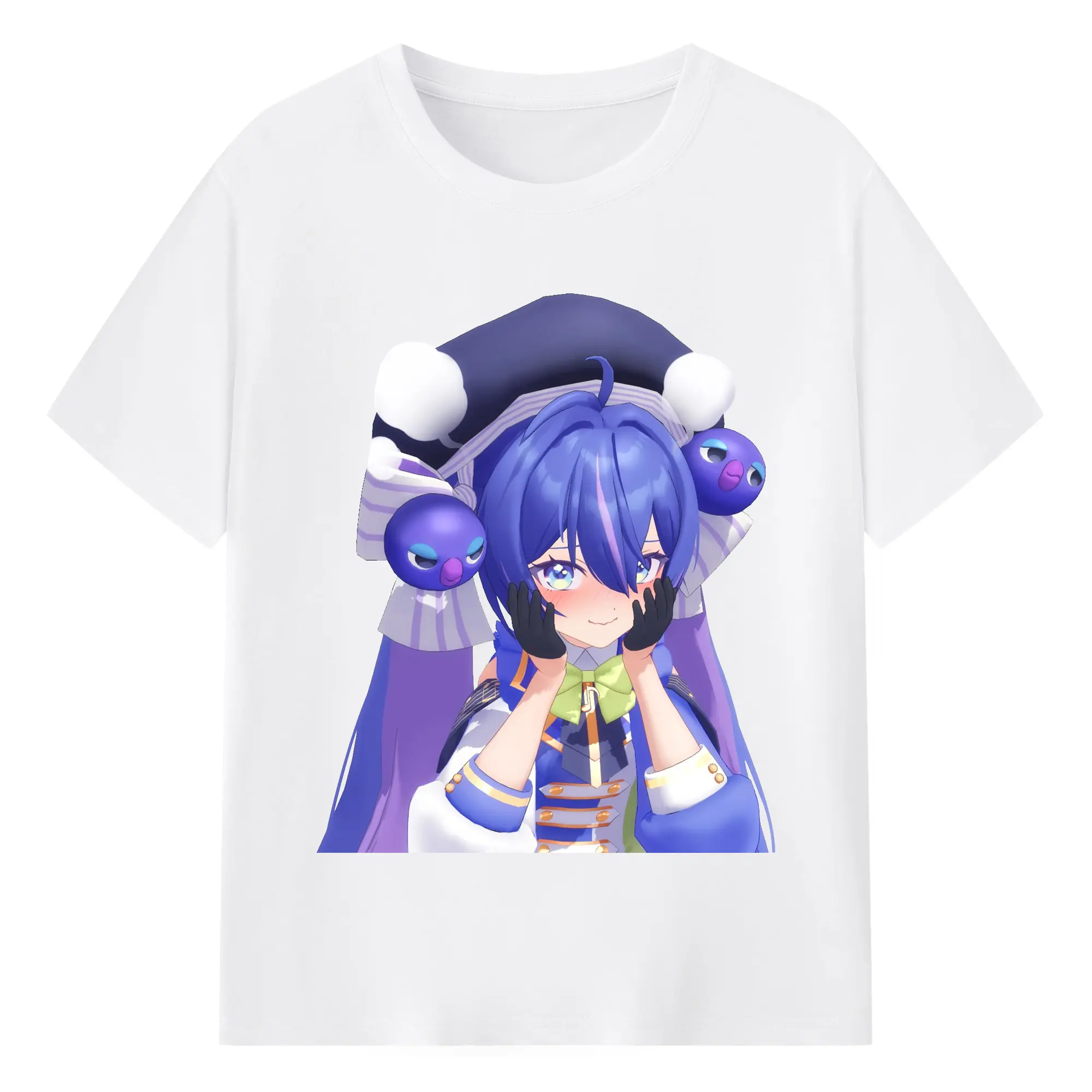 音街ウナ限定 - 綿100％ 半袖Tシャツ ・ フロントプリント ・ 快適 通気性 ・ 日常使い 散歩 スポーツ用