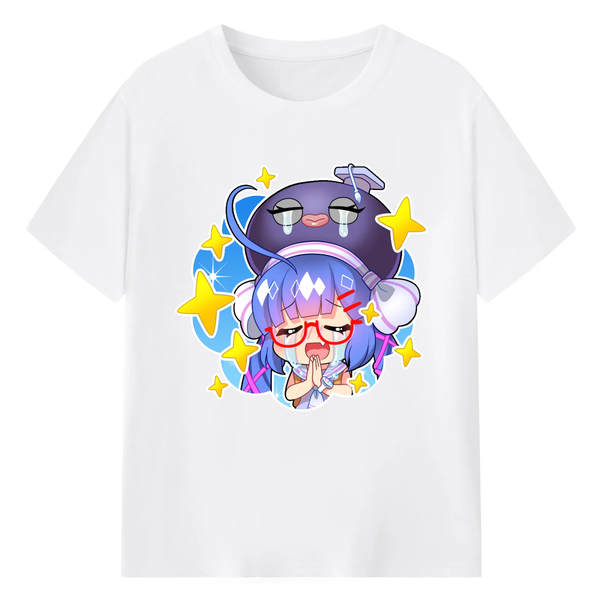 音街ウナバーチャルアイドル グッズ 限定版 - 綿100％ 半袖Tシャツ ・ フロントプリント ・ 快適 通気性 ・ 日常使い 散歩 スポーツ用