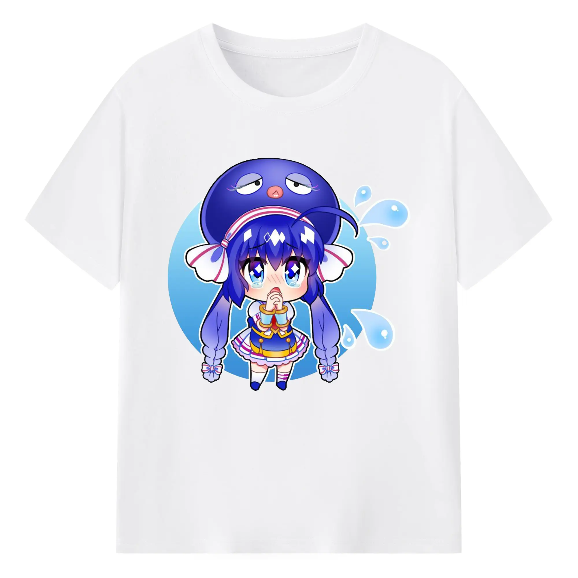 音街ウナかわいい - 綿100％ 半袖Tシャツ ・ フロントプリント ・ 快適 通気性 ・ 日常使い 散歩 スポーツ用