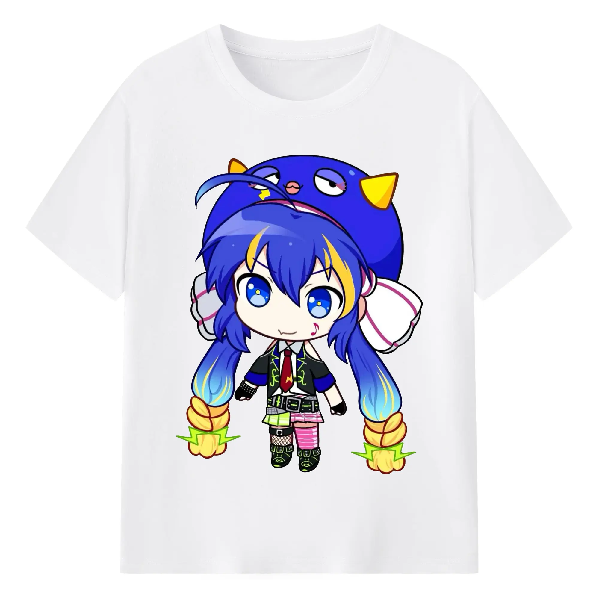 音街ウナキャラクタ - 綿100％ 半袖Tシャツ ・ フロントプリント ・ 快適 通気性 ・ 日常使い 散歩 スポーツ用
