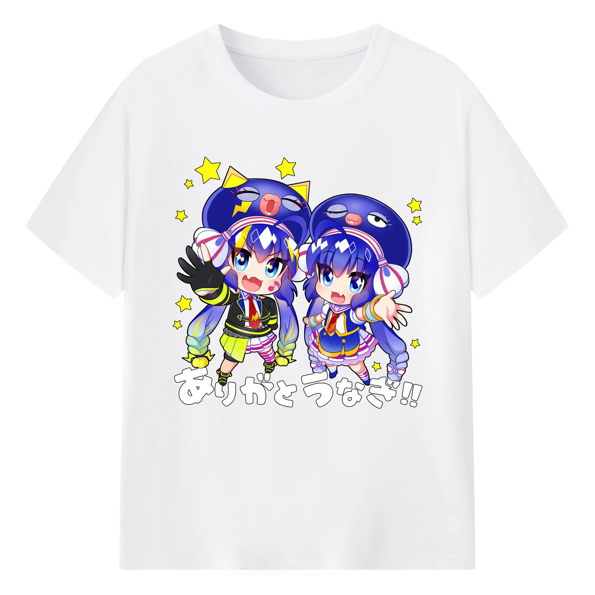 音街ウナ限定 - 綿100％ 半袖Tシャツ ・ フロントプリント ・ 快適 通気性 ・ 日常使い 散歩 スポーツ用