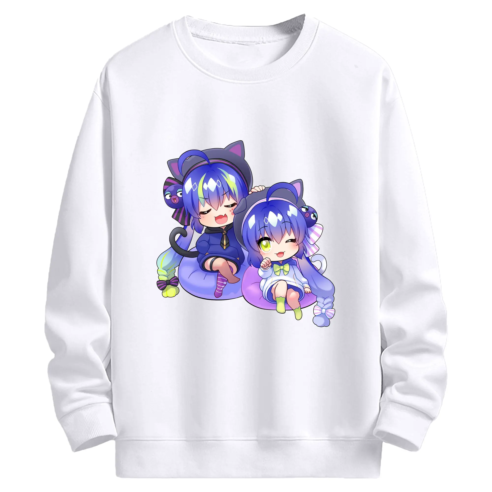 Vocaloid 音街ウナ - 高品質 クルーネック スウェット ・ コットン59％ ポリエステル41％ ・ ユニセックス 長袖 トレーナー ・ カジュアル デイリー スポーツ 散歩用