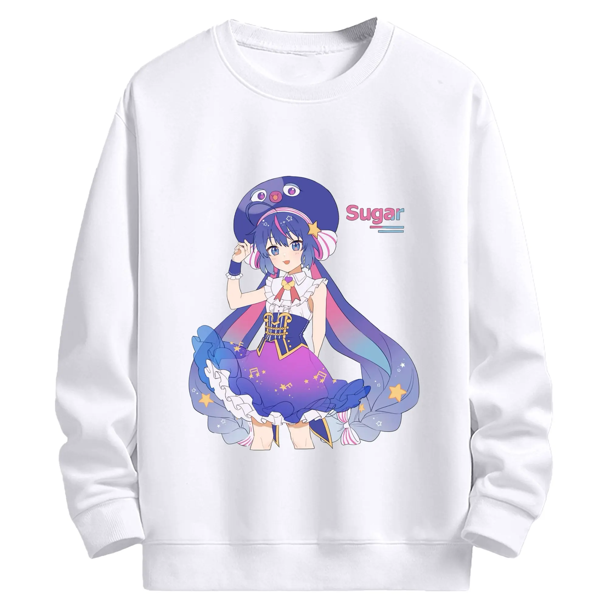 音街ウナ sugar - 高品質 クルーネック スウェット ・ コットン59％ ポリエステル41％ ・ ユニセックス 長袖 トレーナー ・ カジュアル デイリー スポーツ 散歩用