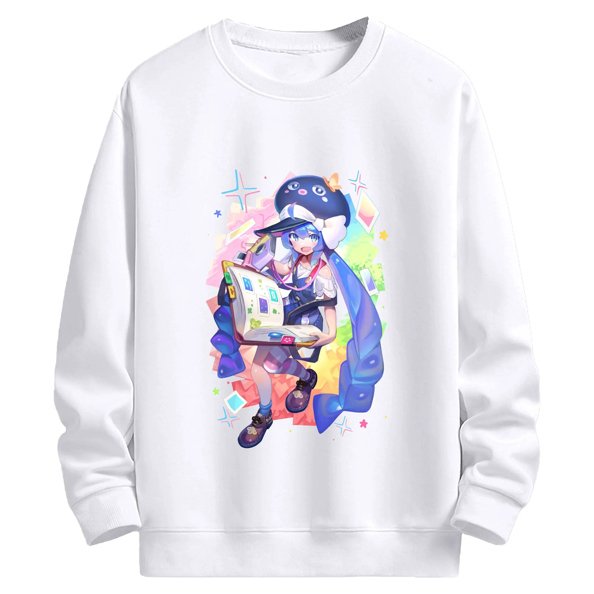 音街ウナOtomachi Una - 高品質 クルーネック スウェット ・ コットン59％ ポリエステル41％ ・ ユニセックス 長袖 トレーナー ・ カジュアル デイリー スポーツ 散歩用