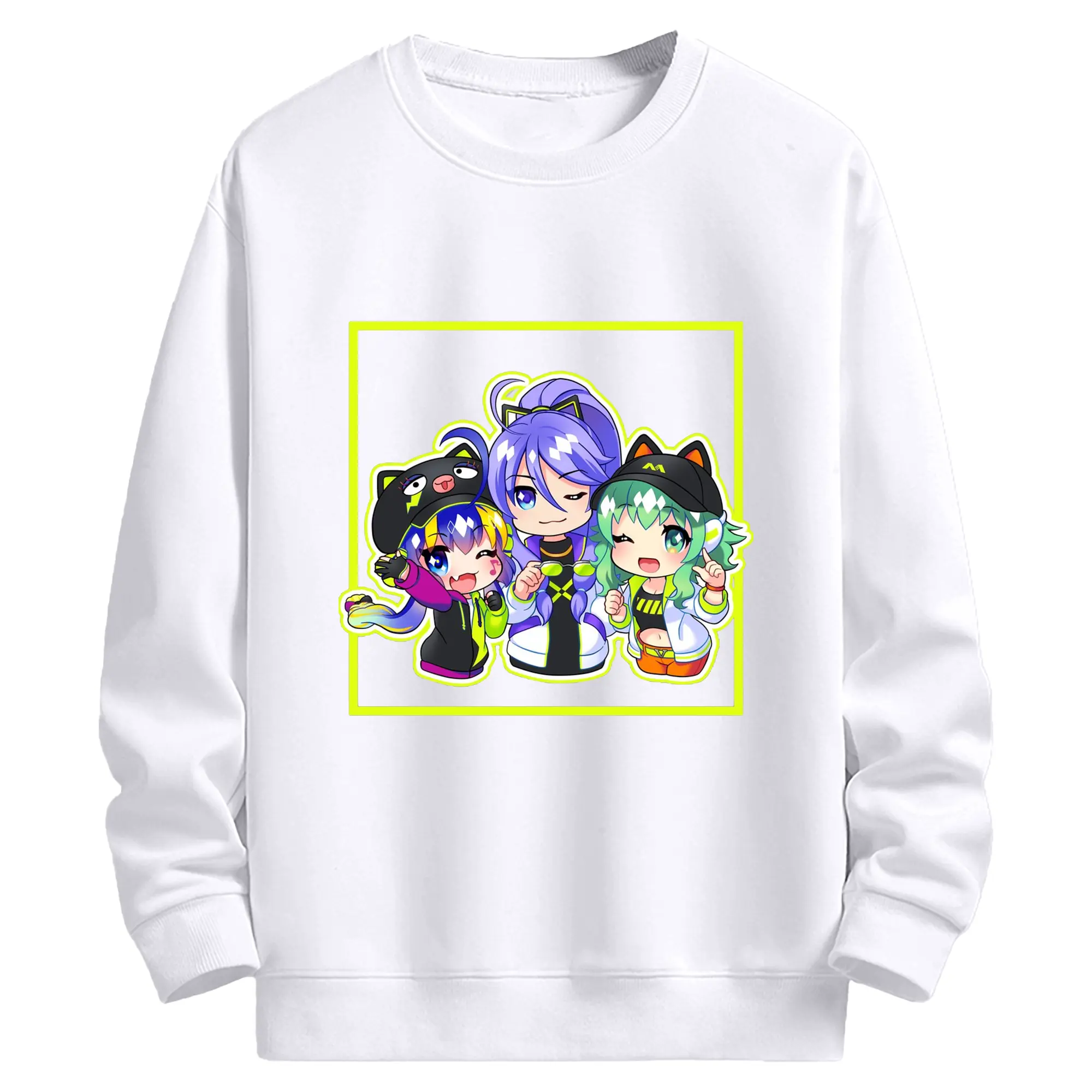 人気「音街ウナ」 - 高品質 クルーネック スウェット ・ コットン59％ ポリエステル41％ ・ ユニセックス 長袖 トレーナー ・ カジュアル デイリー スポーツ 散歩用