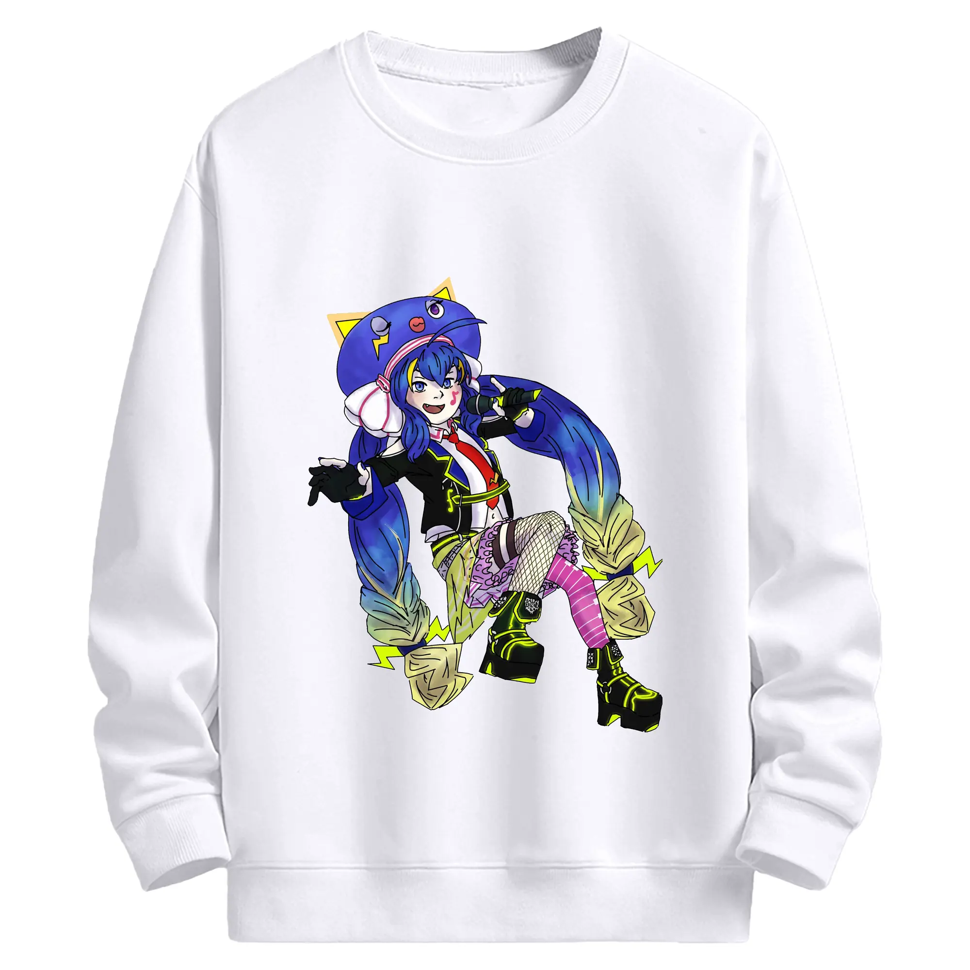 音街ウナライブ記念 - 高品質 クルーネック スウェット ・ コットン59％ ポリエステル41％ ・ ユニセックス 長袖 トレーナー ・ カジュアル デイリー スポーツ 散歩用