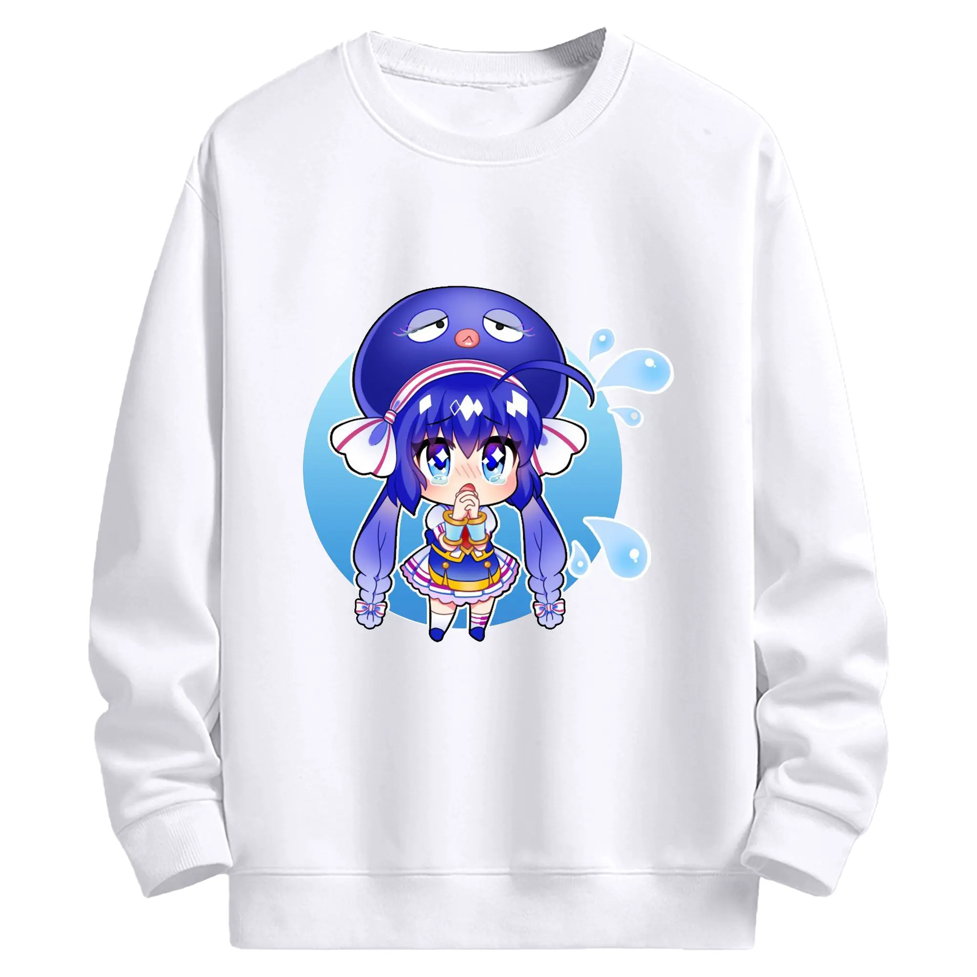 音街ウナかわいい - 高品質 クルーネック スウェット ・ コットン59％ ポリエステル41％ ・ ユニセックス 長袖 トレーナー ・ カジュアル デイリー スポーツ 散歩用