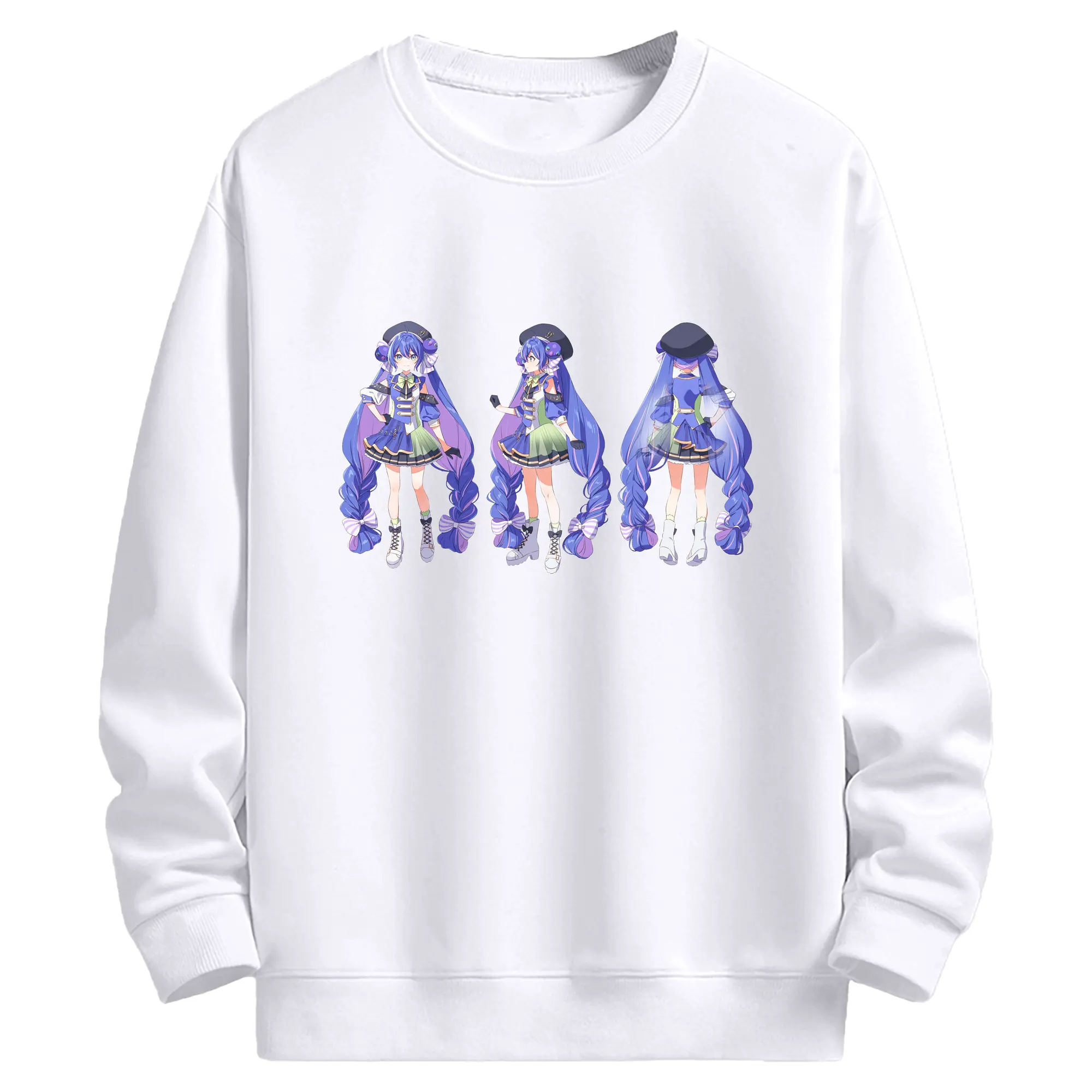 音街ウナ応援 - 高品質 クルーネック スウェット ・ コットン59％ ポリエステル41％ ・ ユニセックス 長袖 トレーナー ・ カジュアル デイリー スポーツ 散歩用