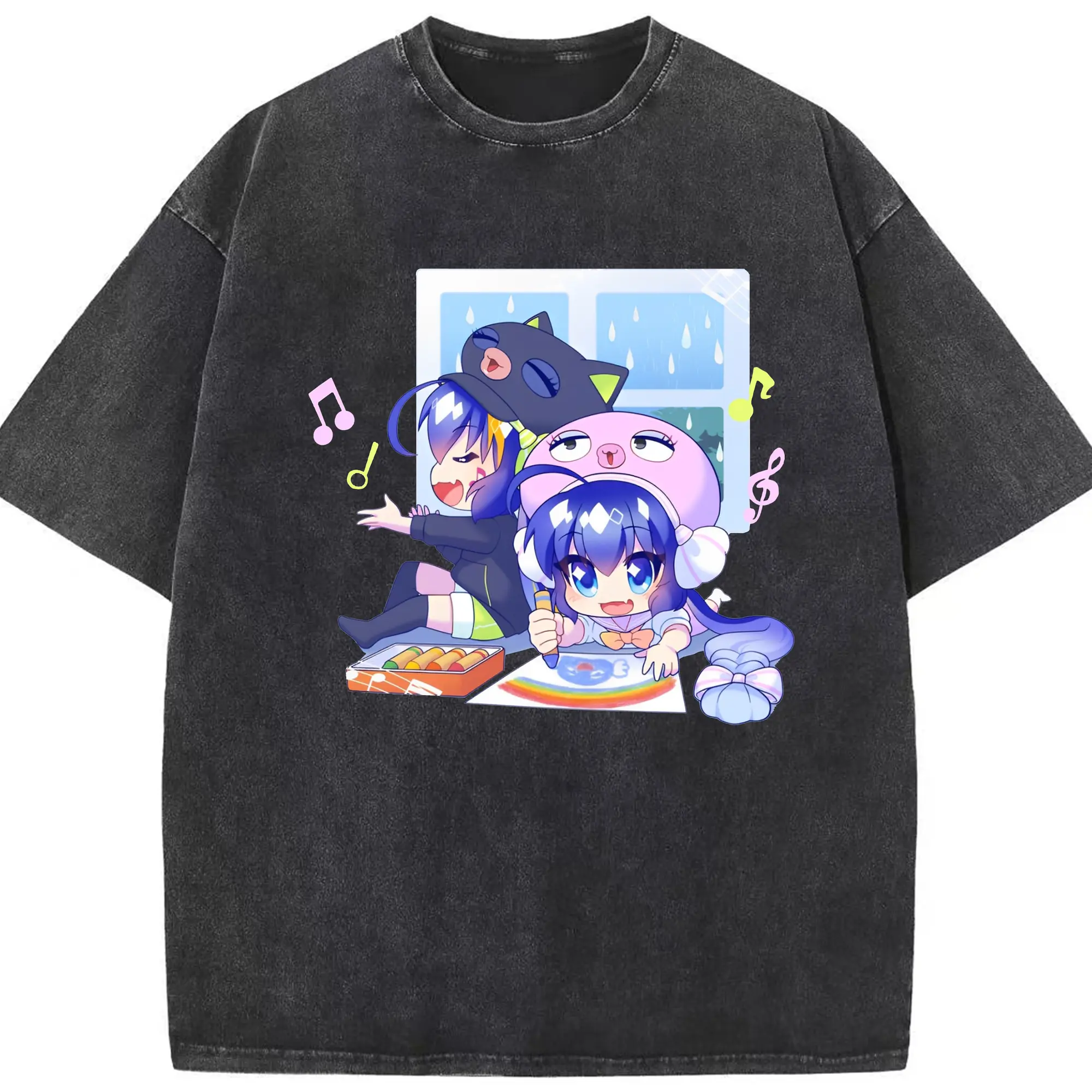 音街ウナ記念 - 綿100％ ヴィンテージ風 半袖Tシャツ ・ フロントプリント ・ 柔らか肌触り ・ 通気性 快適 ・ スポーツ カジュアル 外出用