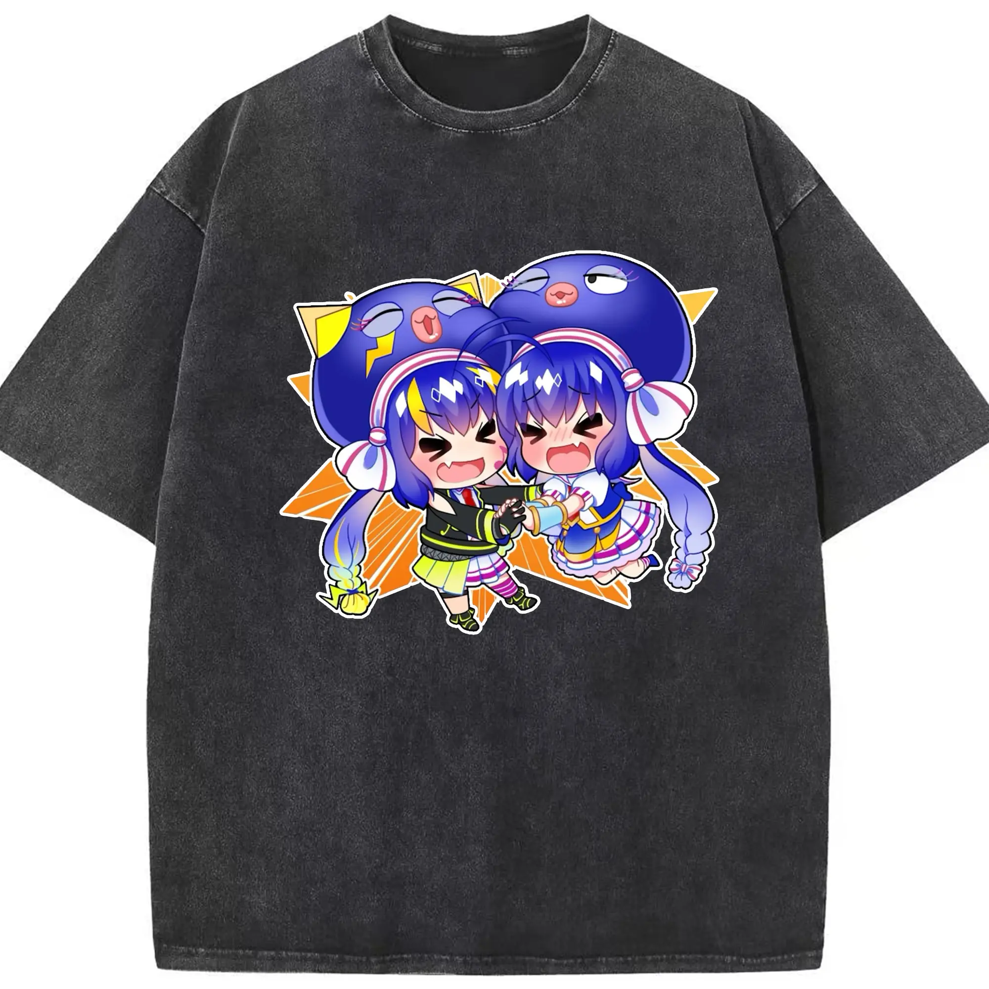 音街ウナバーチャルアイドル - 綿100％ ヴィンテージ風 半袖Tシャツ ・ フロントプリント ・ 柔らか肌触り ・ 通気性 快適 ・ スポーツ カジュアル 外出用