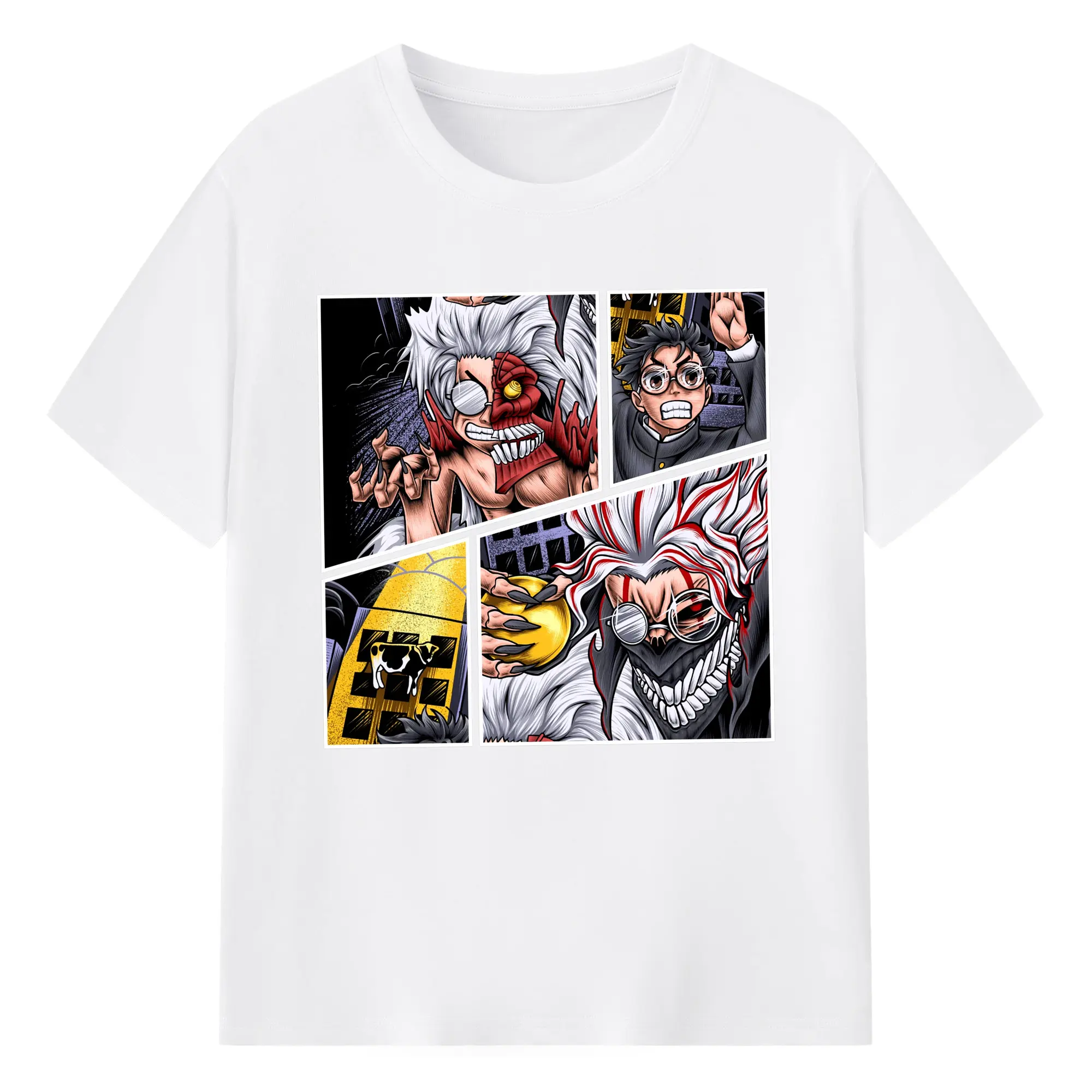 ダンダダンオカルン変身新作 - 綿100％ 半袖Tシャツ ・ フロントプリント ・ 快適 通気性 ・ 日常使い 散歩 スポーツ用