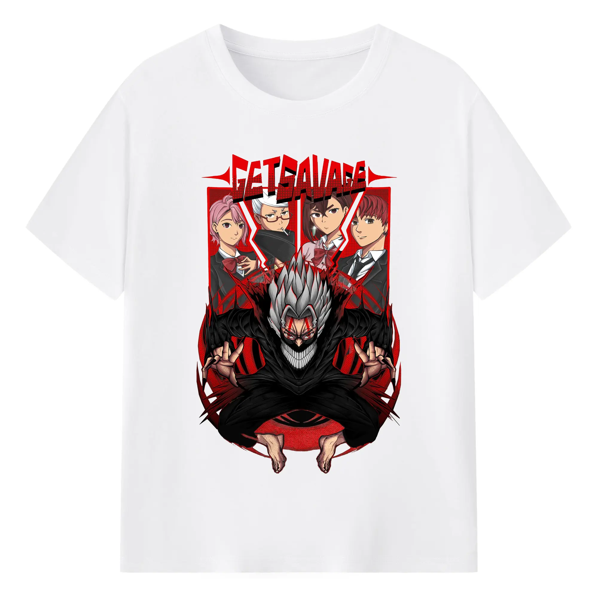 ダンダダンDANDADAN新作 - 綿100％ 半袖Tシャツ ・ フロントプリント ・ 快適 通気性 ・ 日常使い 散歩 スポーツ用