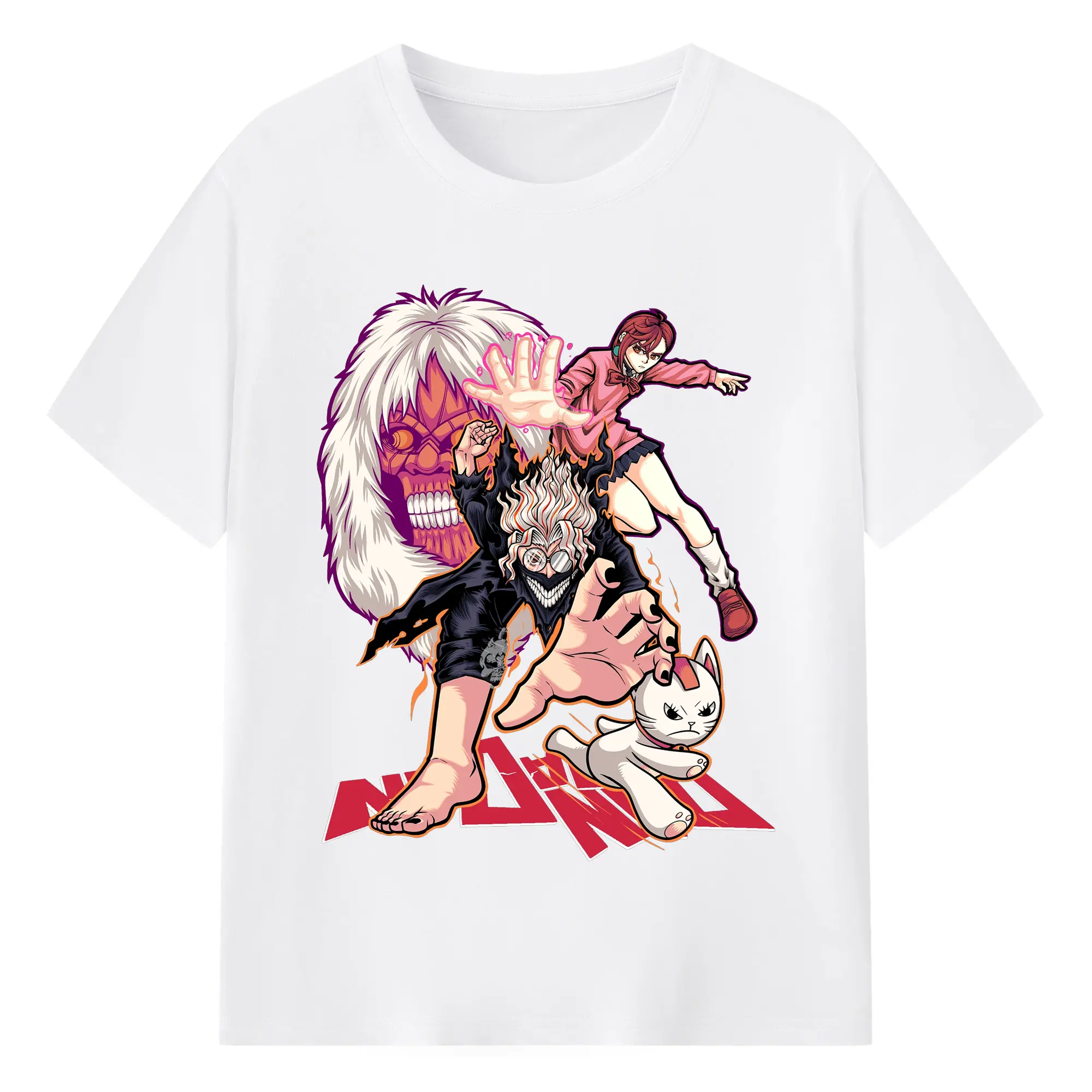 ダンダダンメインキャラクター - 綿100％ 半袖Tシャツ ・ フロントプリント ・ 快適 通気性 ・ 日常使い 散歩 スポーツ用