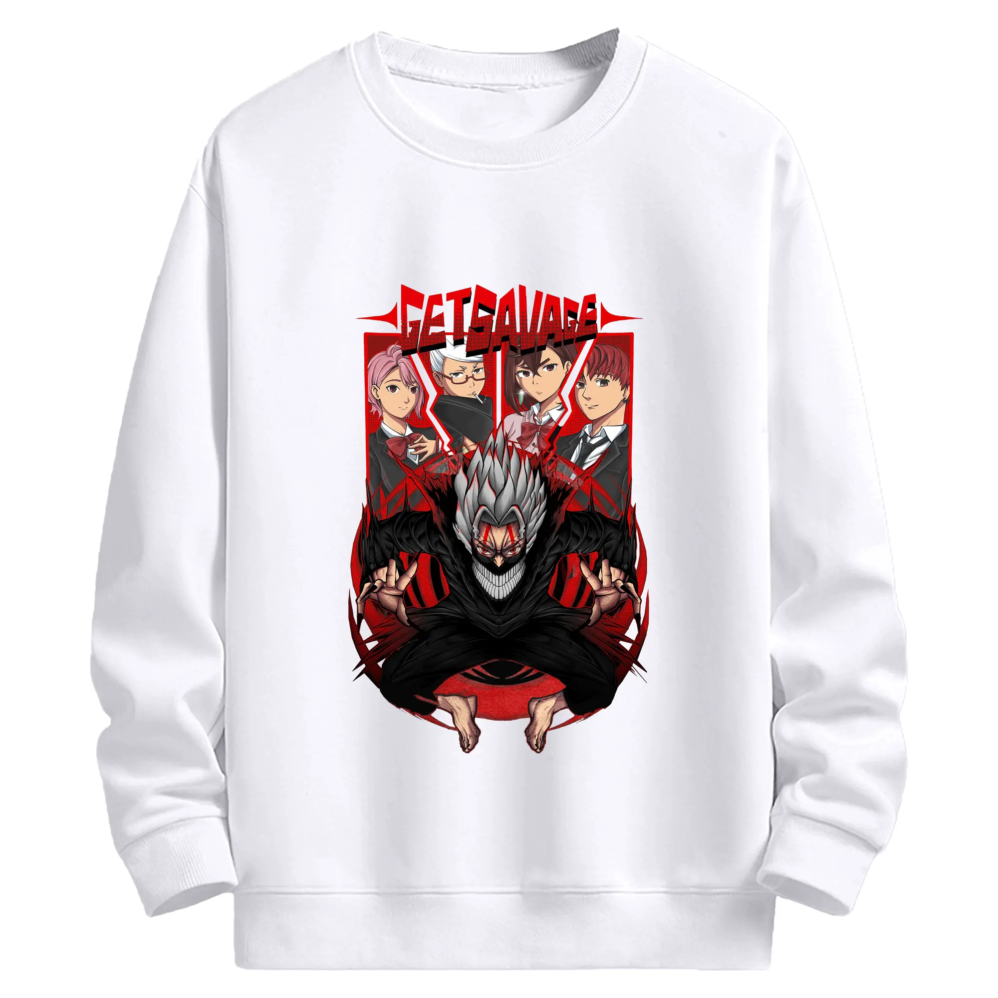 ダンダダンDANDADAN新作 - 高品質 クルーネック スウェット ・ コットン59％ ポリエステル41％ ・ ユニセックス 長袖 トレーナー ・ カジュアル デイリー スポーツ 散歩用