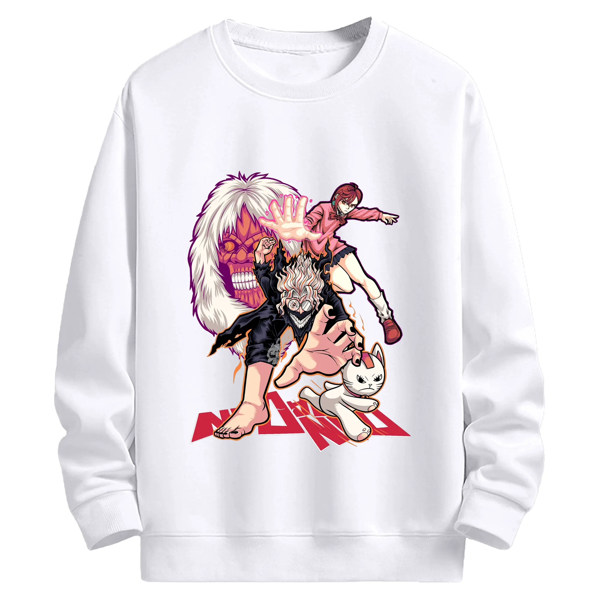 ダンダダンメインキャラクター - 高品質 クルーネック スウェット ・ コットン59％ ポリエステル41％ ・ ユニセックス 長袖 トレーナー ・ カジュアル デイリー スポーツ 散歩用