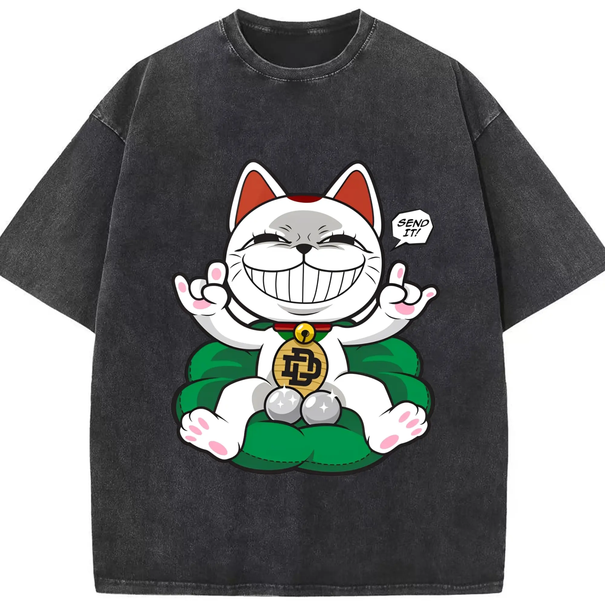 『ダンダダン』妖怪・ターボババア - 綿100％ ヴィンテージ風 半袖Tシャツ ・ フロントプリント ・ 柔らか肌触り ・ 通気性 快適 ・ スポーツ カジュアル 外出用