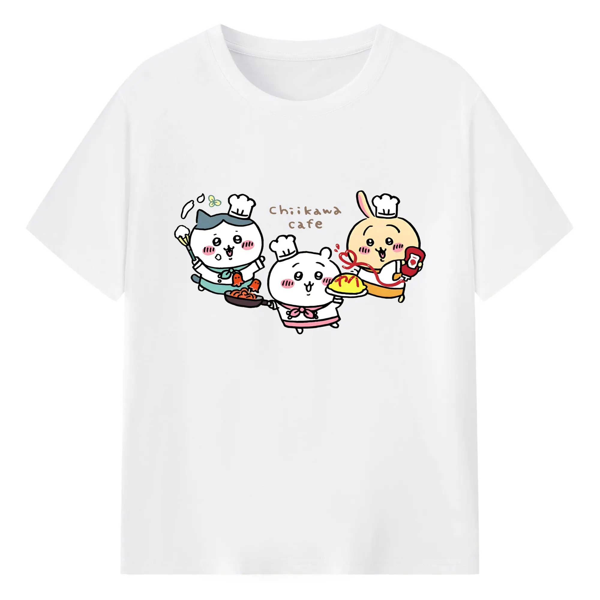 ちいかわコーヒー - 綿100％ 半袖Tシャツ ・ フロントプリント ・ 快適 通気性 ・ 日常使い 散歩 スポーツ用