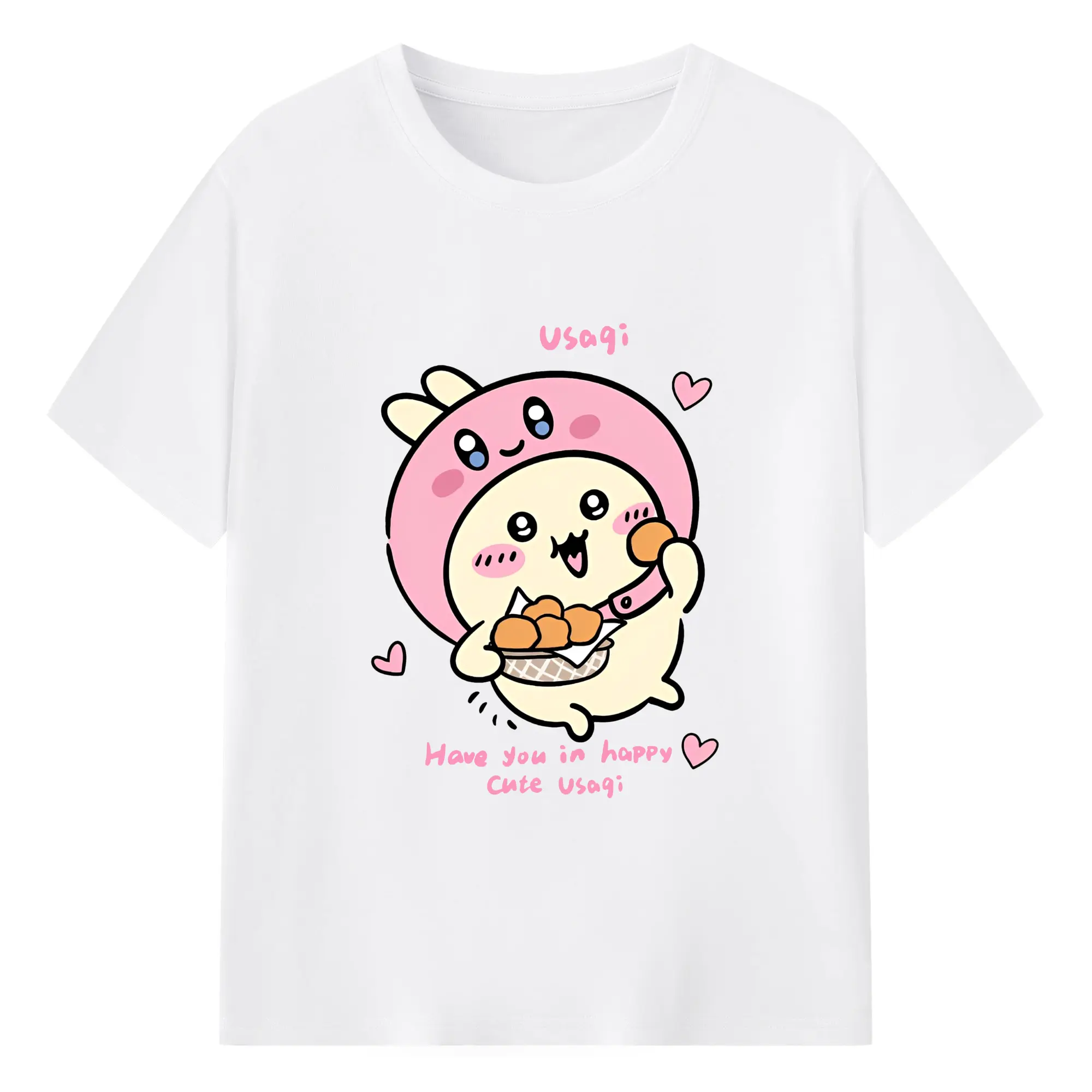 ちいかわ &星のカービィ 可愛い - 綿100％ 半袖Tシャツ ・ フロントプリント ・ 快適 通気性 ・ 日常使い 散歩 スポーツ用