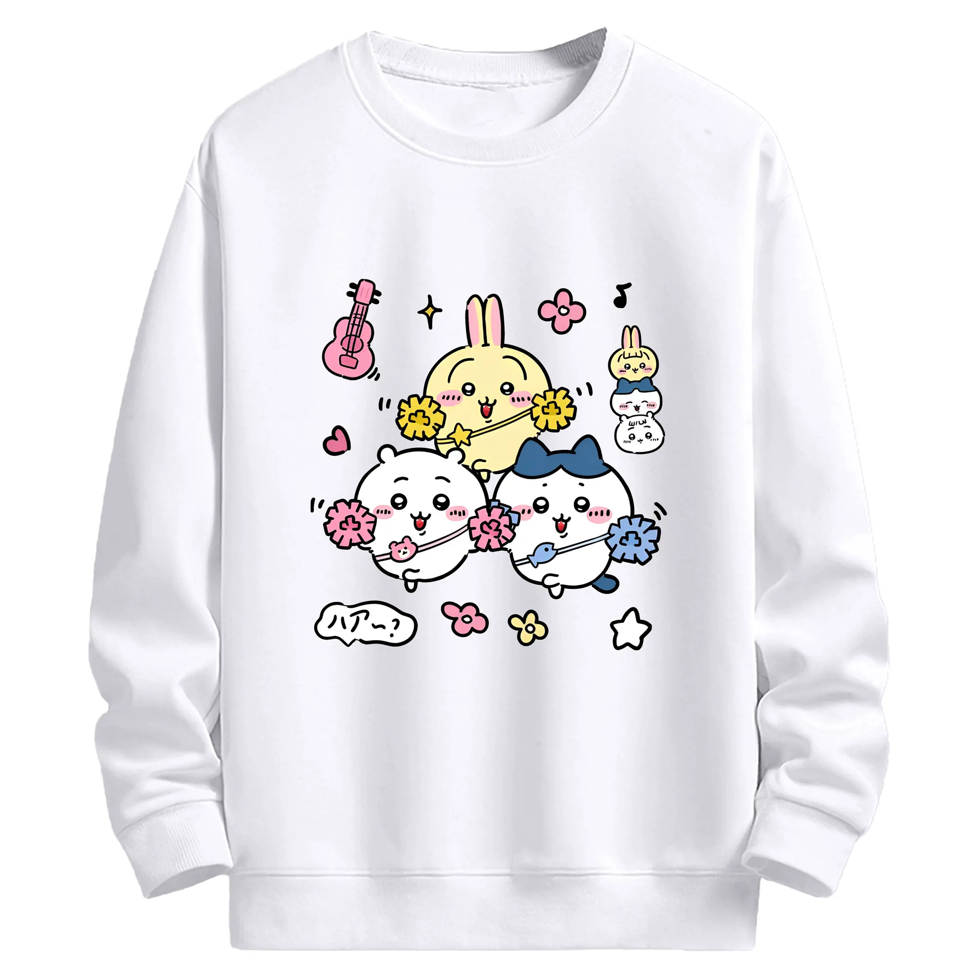 ちいかわお祭り応援 - 高品質 クルーネック スウェット ・ コットン59％ ポリエステル41％ ・ ユニセックス 長袖 トレーナー ・ カジュアル デイリー スポーツ 散歩用
