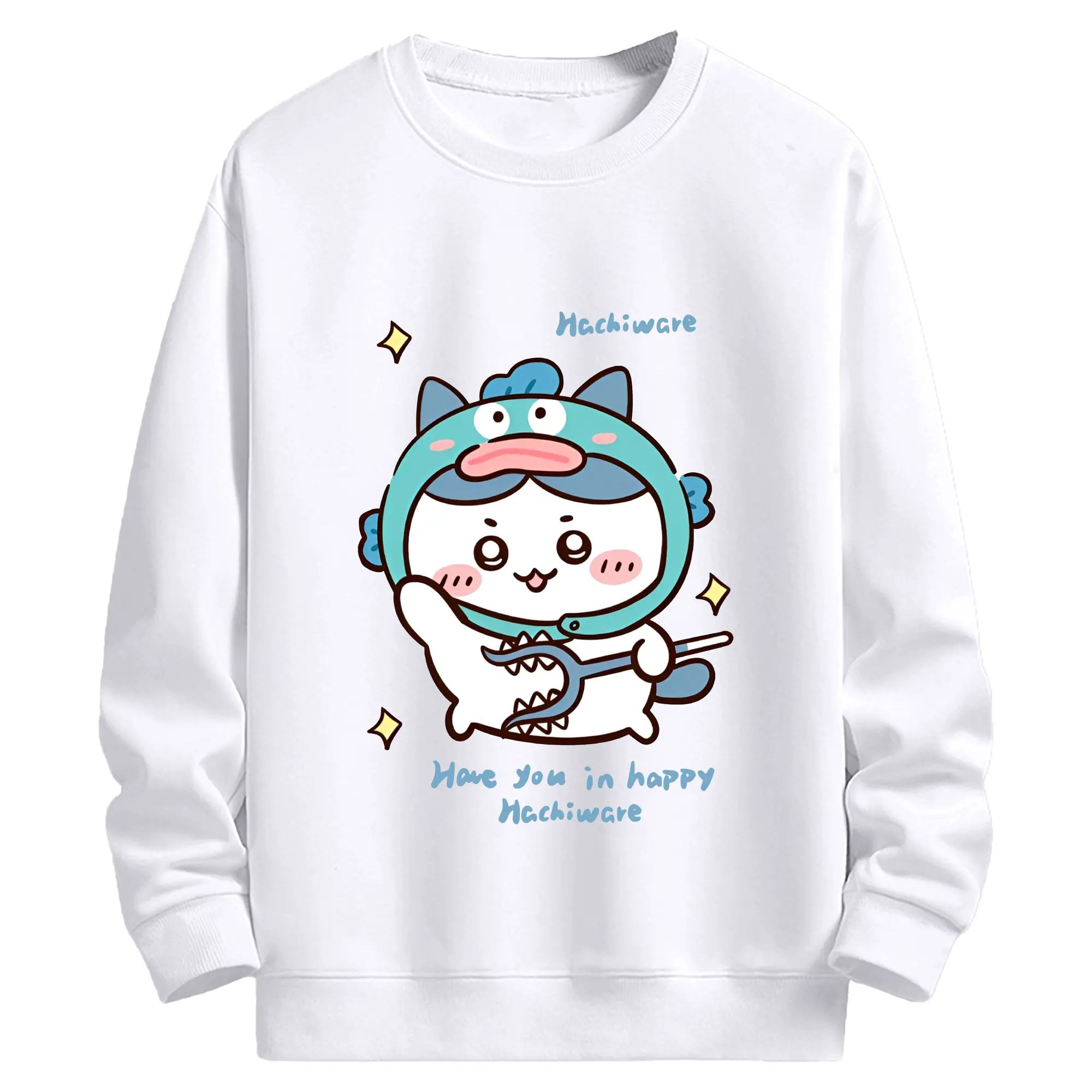 ちいかわ×サンリオキャラクターズ - 高品質 クルーネック スウェット ・ コットン59％ ポリエステル41％ ・ ユニセックス 長袖 トレーナー ・ カジュアル デイリー スポーツ 散歩用